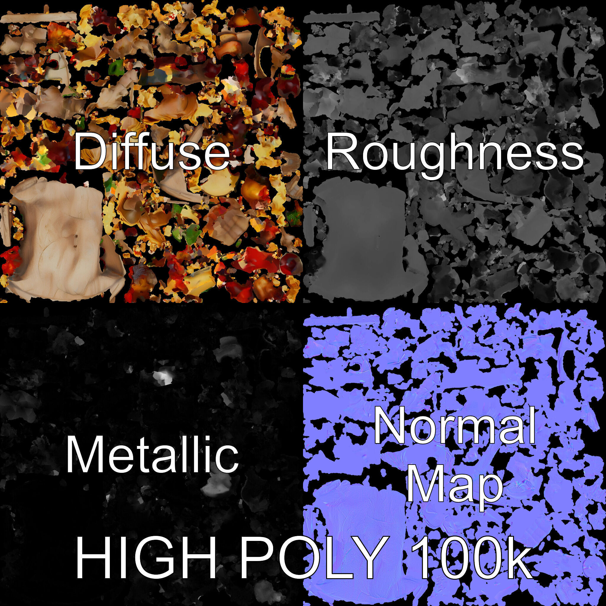 Gourmet Appetizer Platter D Model Pack Low-poly 3D model_2