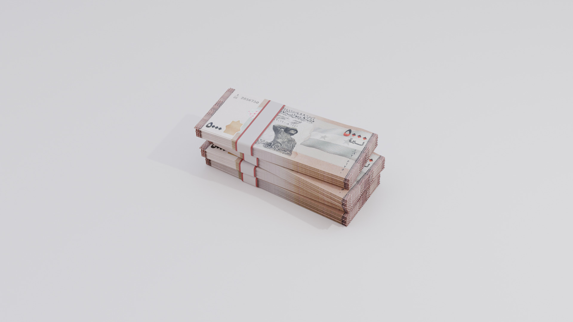 5000 Syria Syrian Pound Currency Low-poly 3D model_4