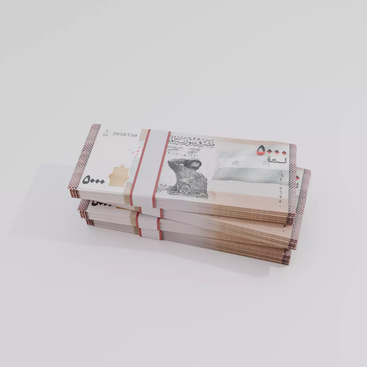 5000 Syria Syrian Pound Currency Low-poly 3D model_0