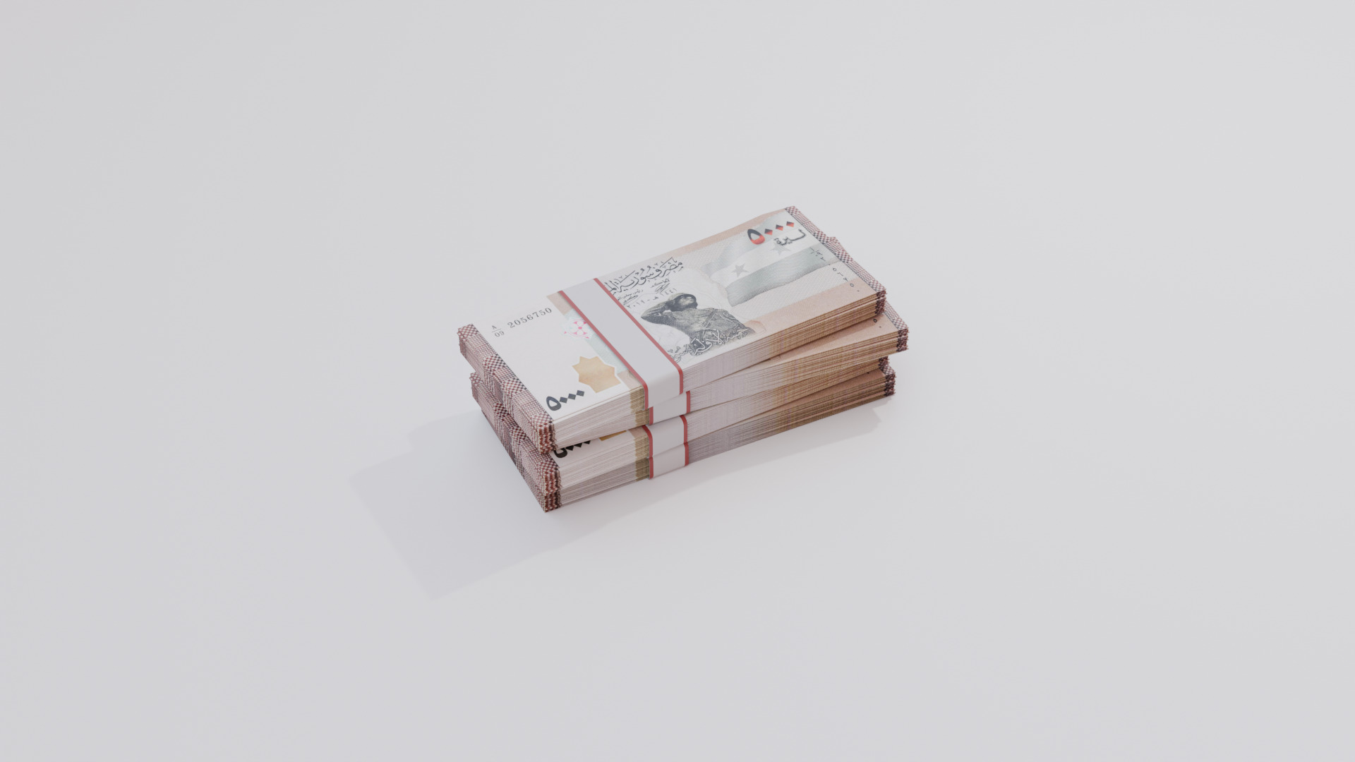 5000 Syria Syrian Pound Currency Low-poly 3D model_5