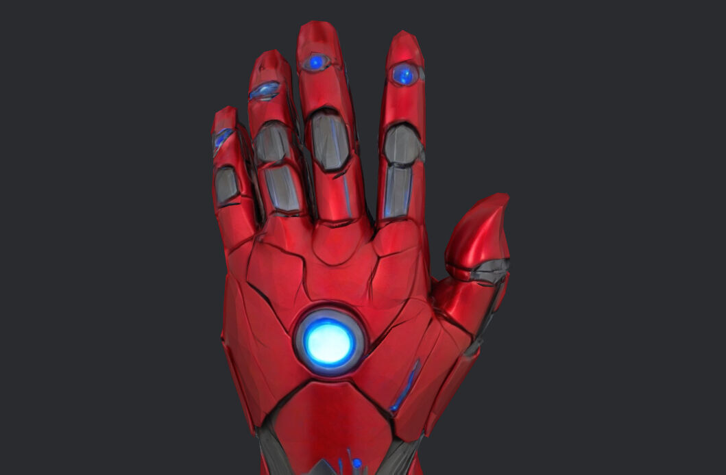 Iron-Men Hand 3d print-ready file Low Poly 3D print model_14