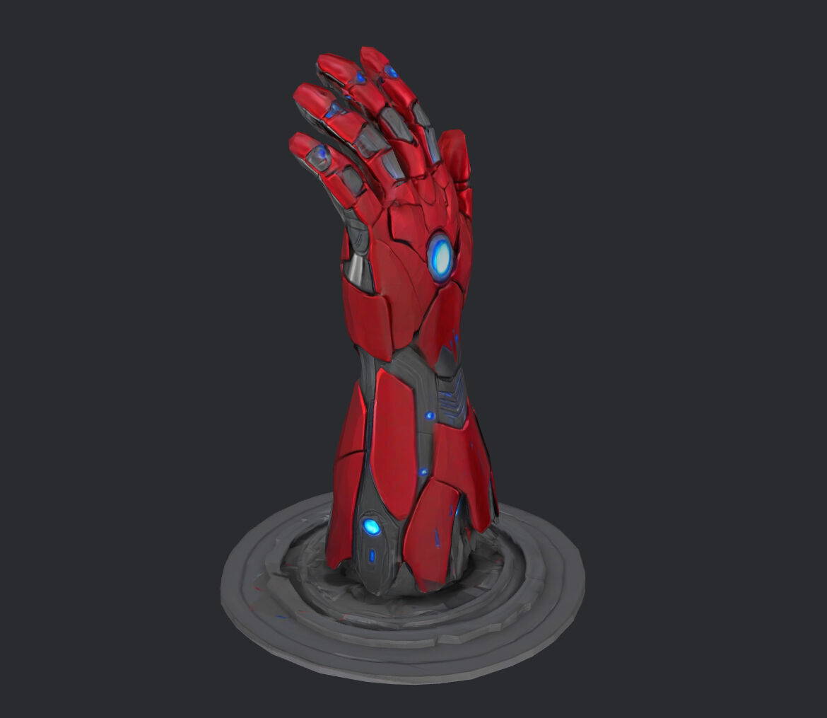 Iron-Men Hand 3d print-ready file Low Poly 3D print model_1