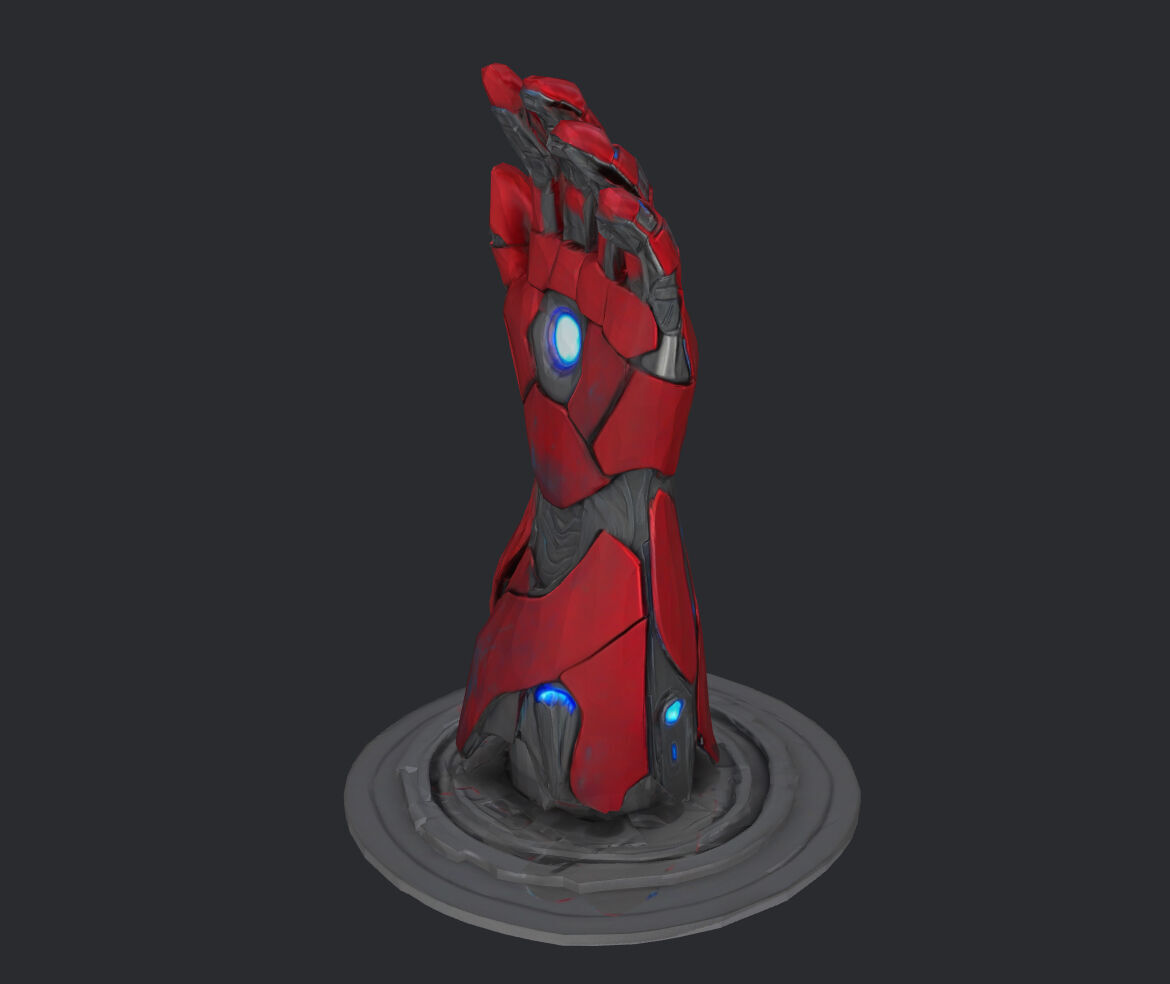 Iron-Men Hand 3d print-ready file Low Poly 3D print model_3