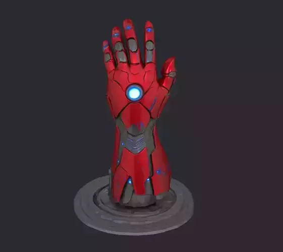 Iron-Men Hand 3d print-ready file Low Poly