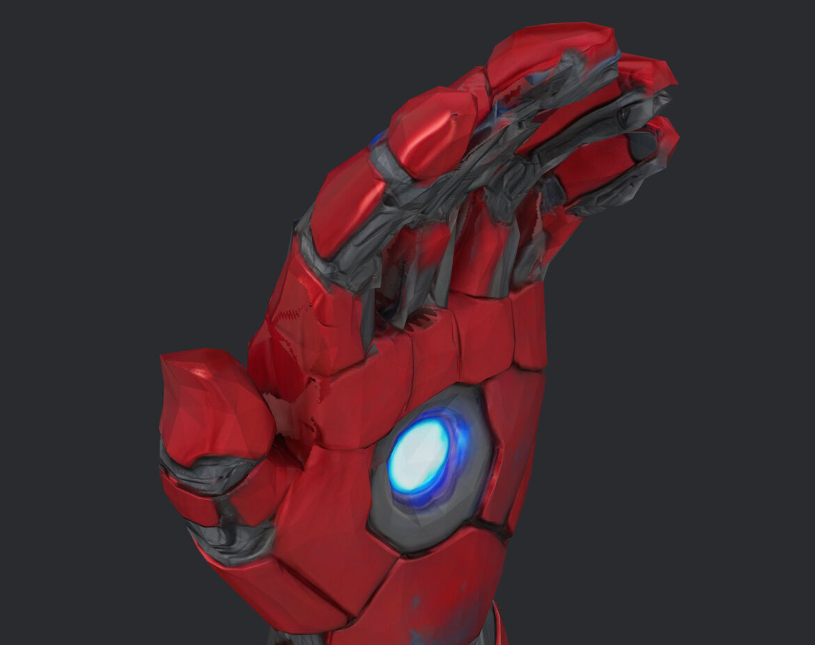 Iron-Men Hand 3d print-ready file Low Poly 3D print model_15