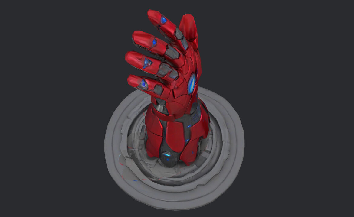 Iron-Men Hand 3d print-ready file Low Poly 3D print model_10