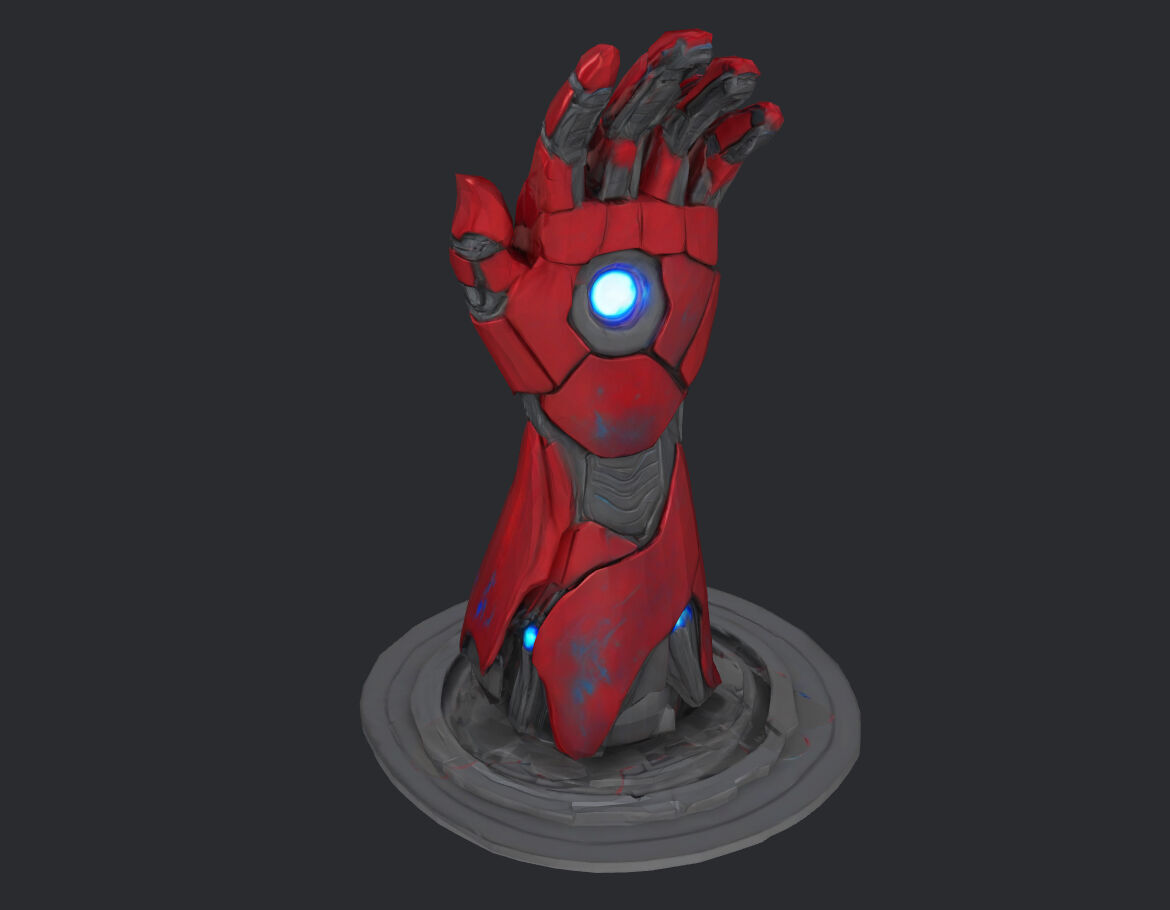 Iron-Men Hand 3d print-ready file Low Poly 3D print model_5