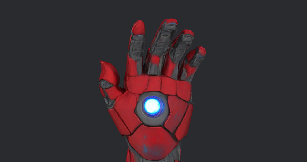 Iron-Men Hand 3d print-ready file Low Poly 3D print model_13