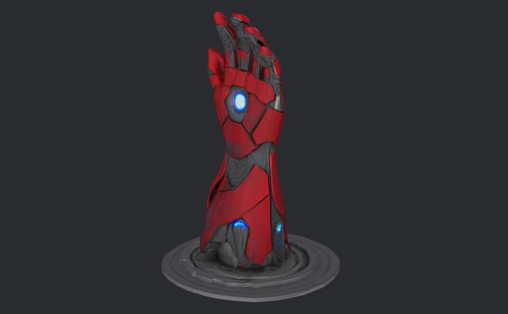Iron-Men Hand 3d print-ready file Low Poly 3D print model_17