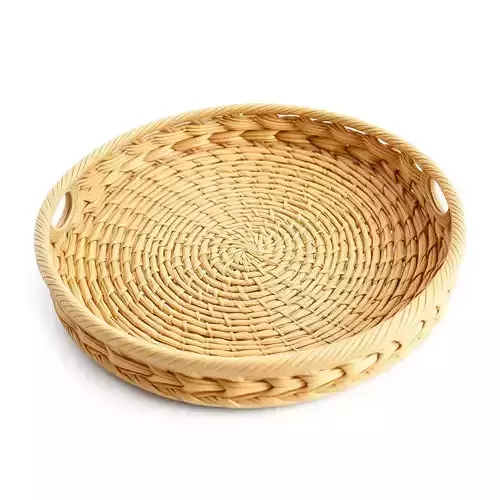 Wicker Basket Tray D Model Pack