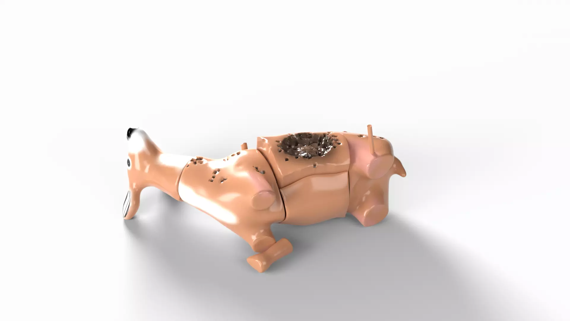 Deer decoy shot Low-poly 3D model_0