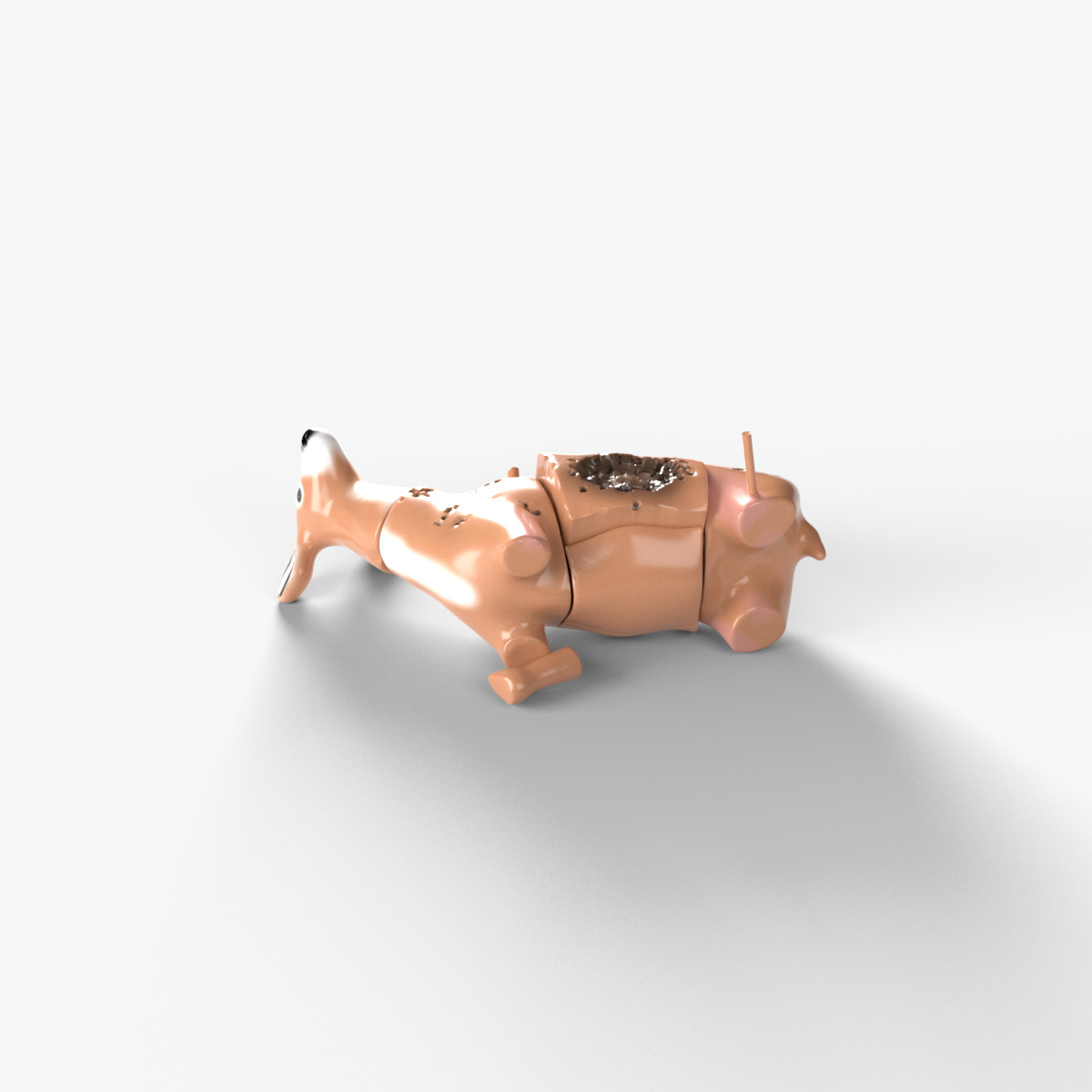 Deer decoy shot Low-poly 3D model_5