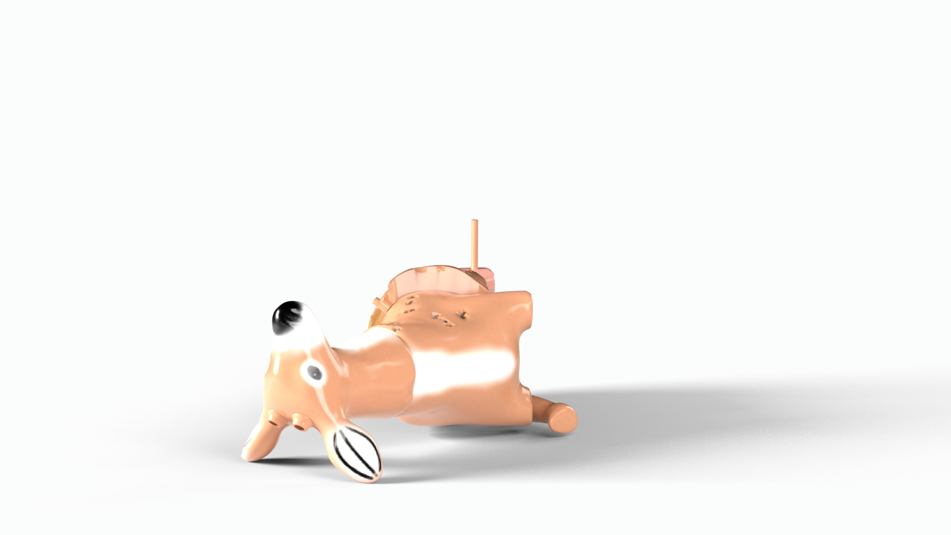 Deer decoy shot Low-poly 3D model_3