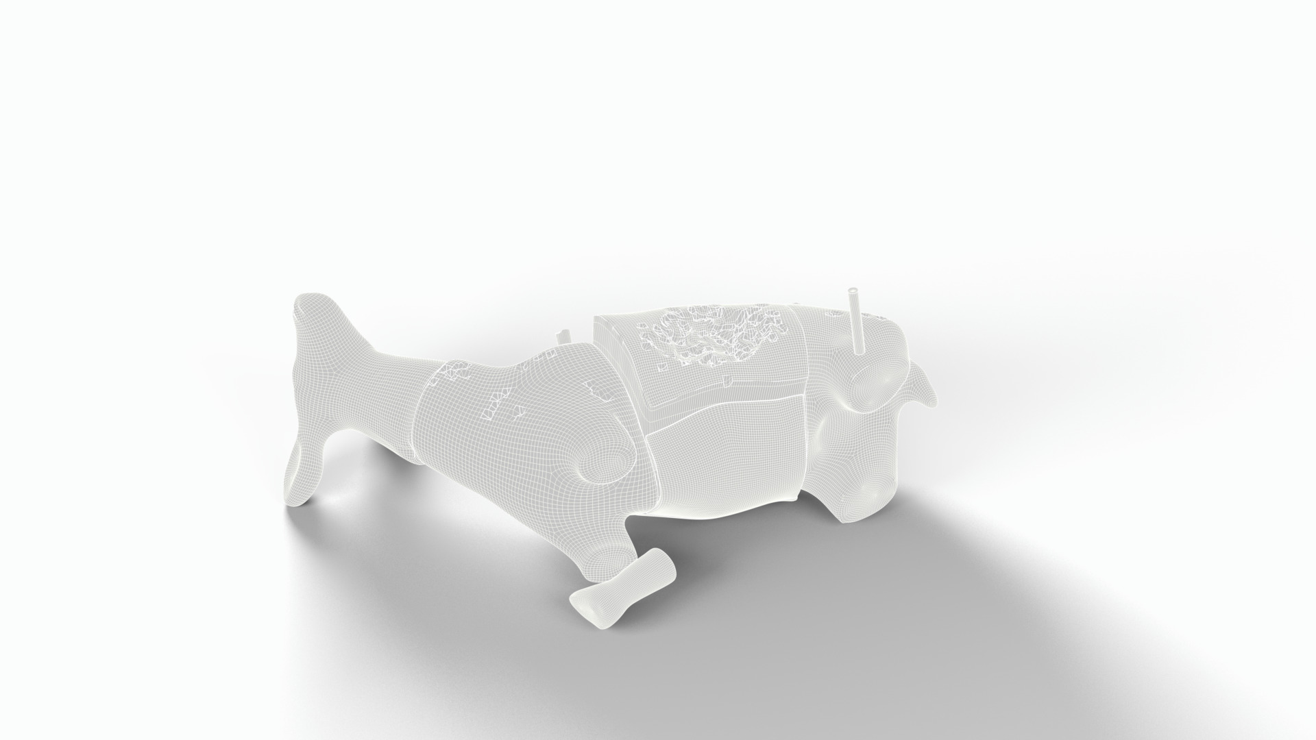 Deer decoy shot Low-poly 3D model_7