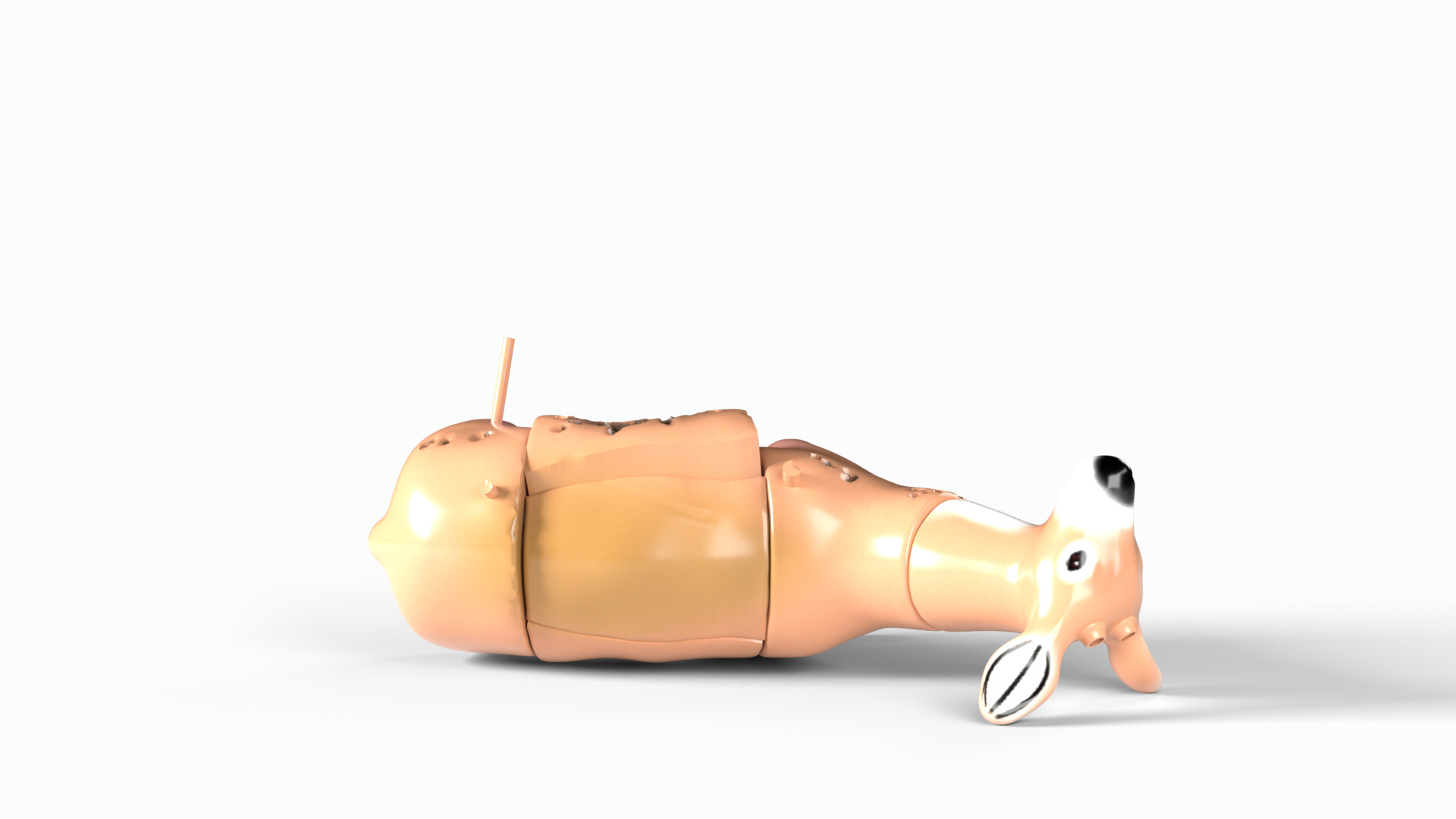 Deer decoy shot Low-poly 3D model_4