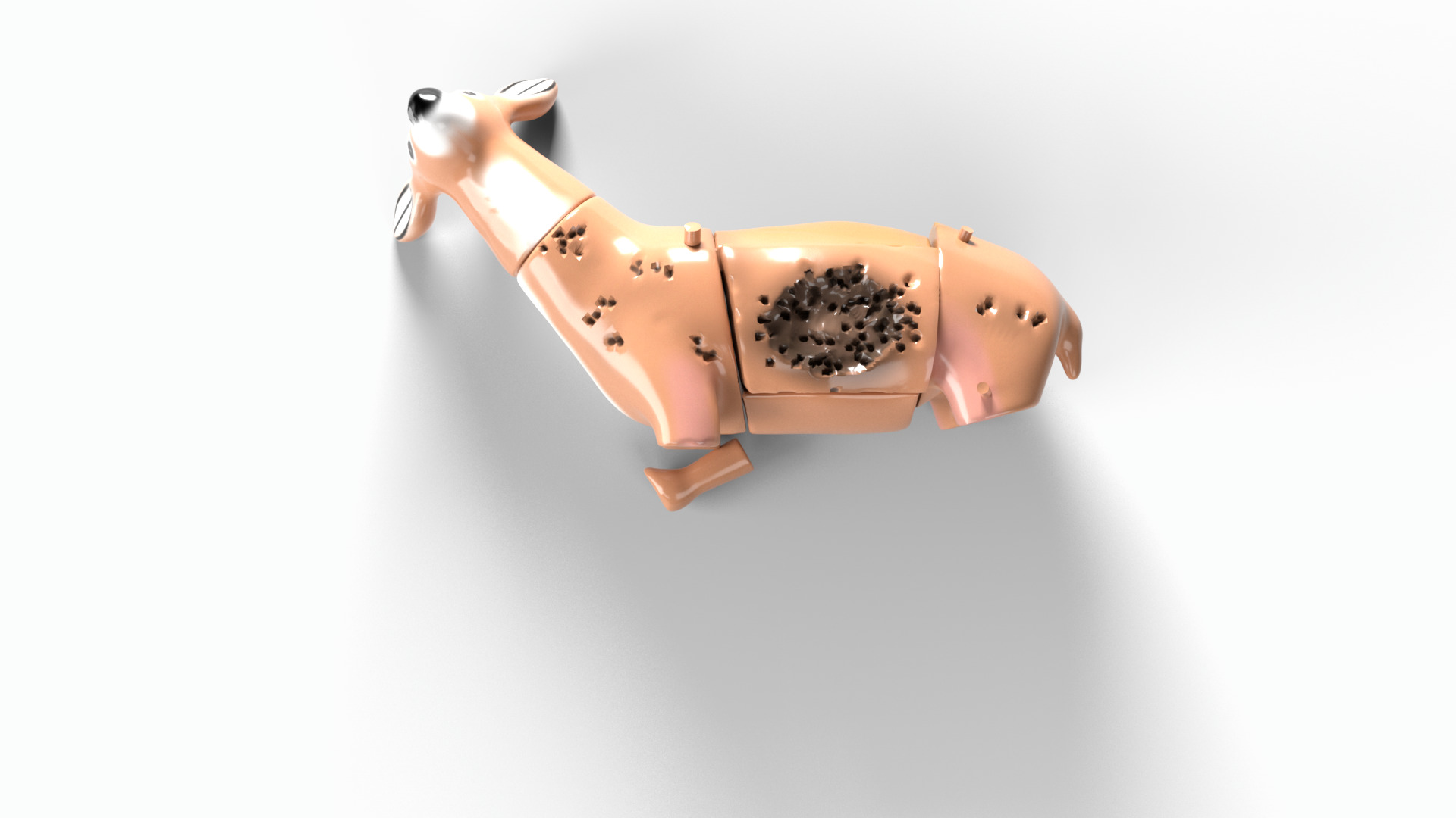 Deer decoy shot Low-poly 3D model_2