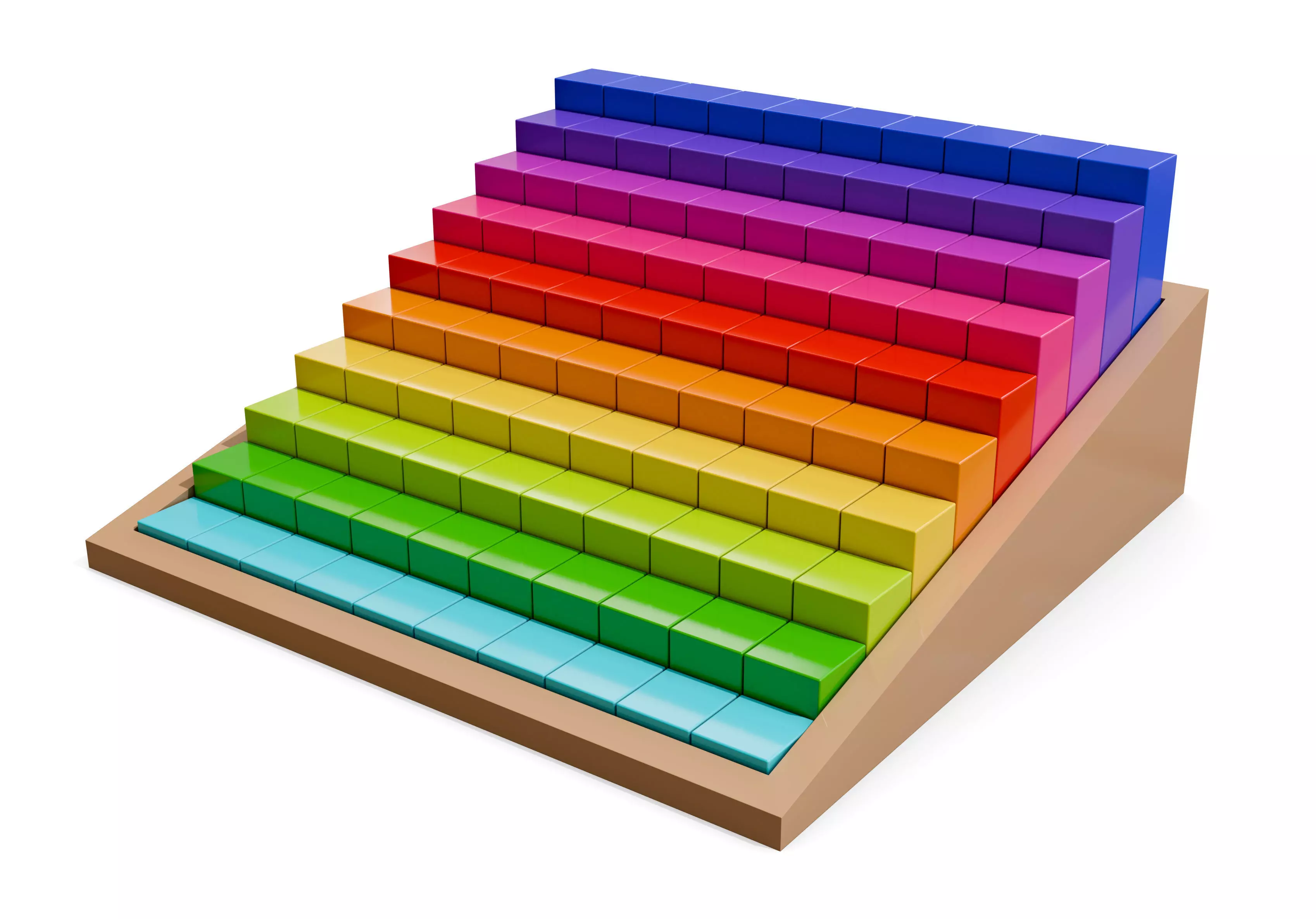 Juego de Bloques Apilables de construccion arcoiris 3D print model