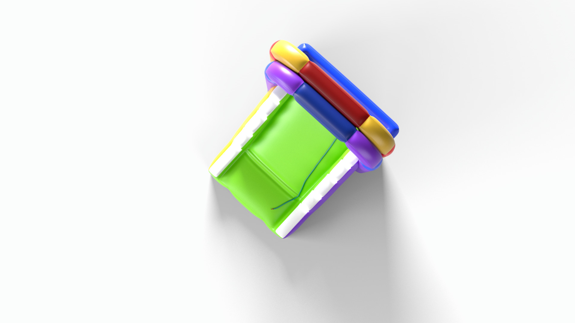Bouncy house Low-poly 3D model_3