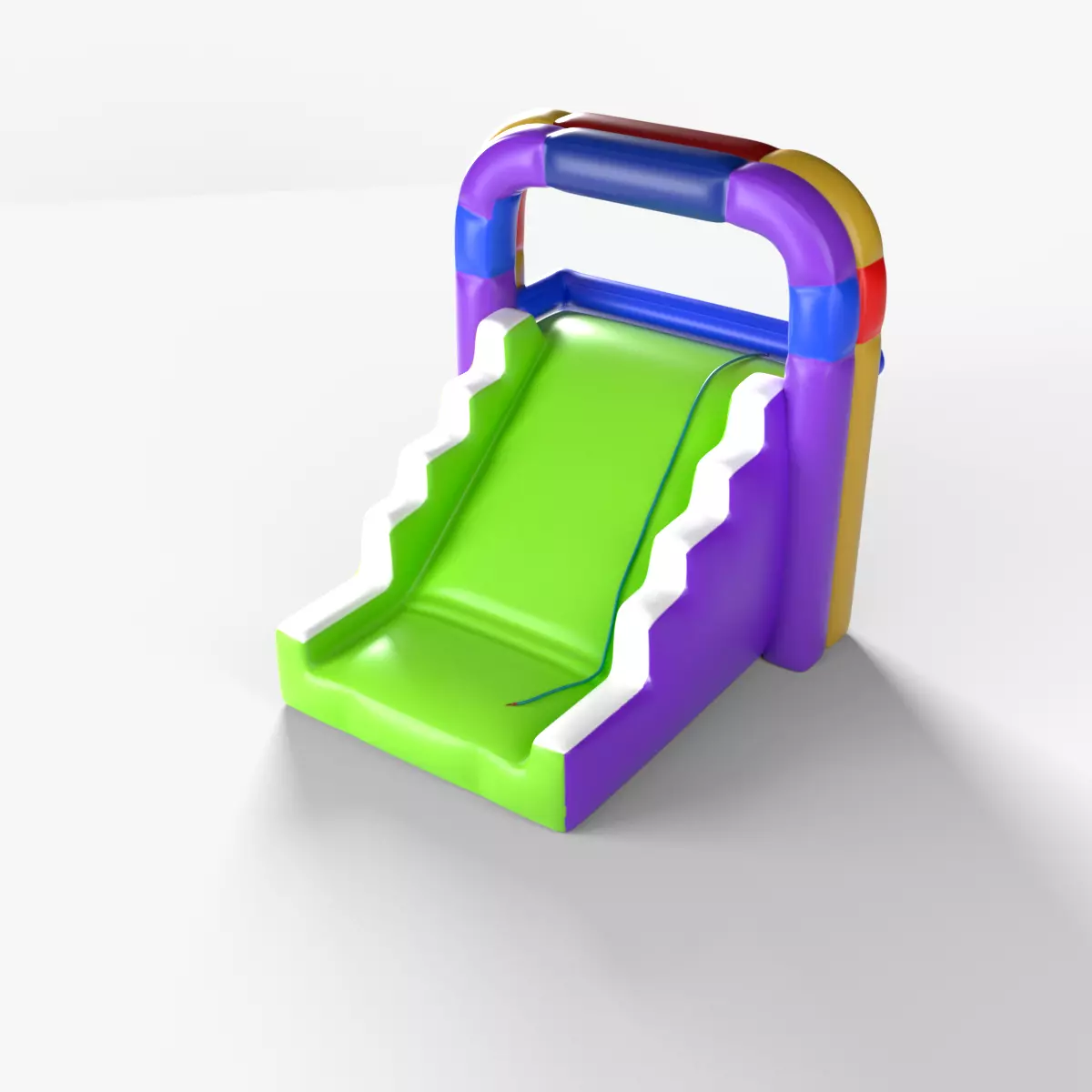 Bouncy house Low-poly 3D model_0