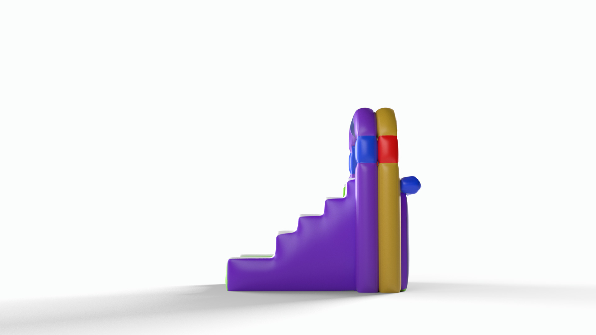 Bouncy house Low-poly 3D model_2