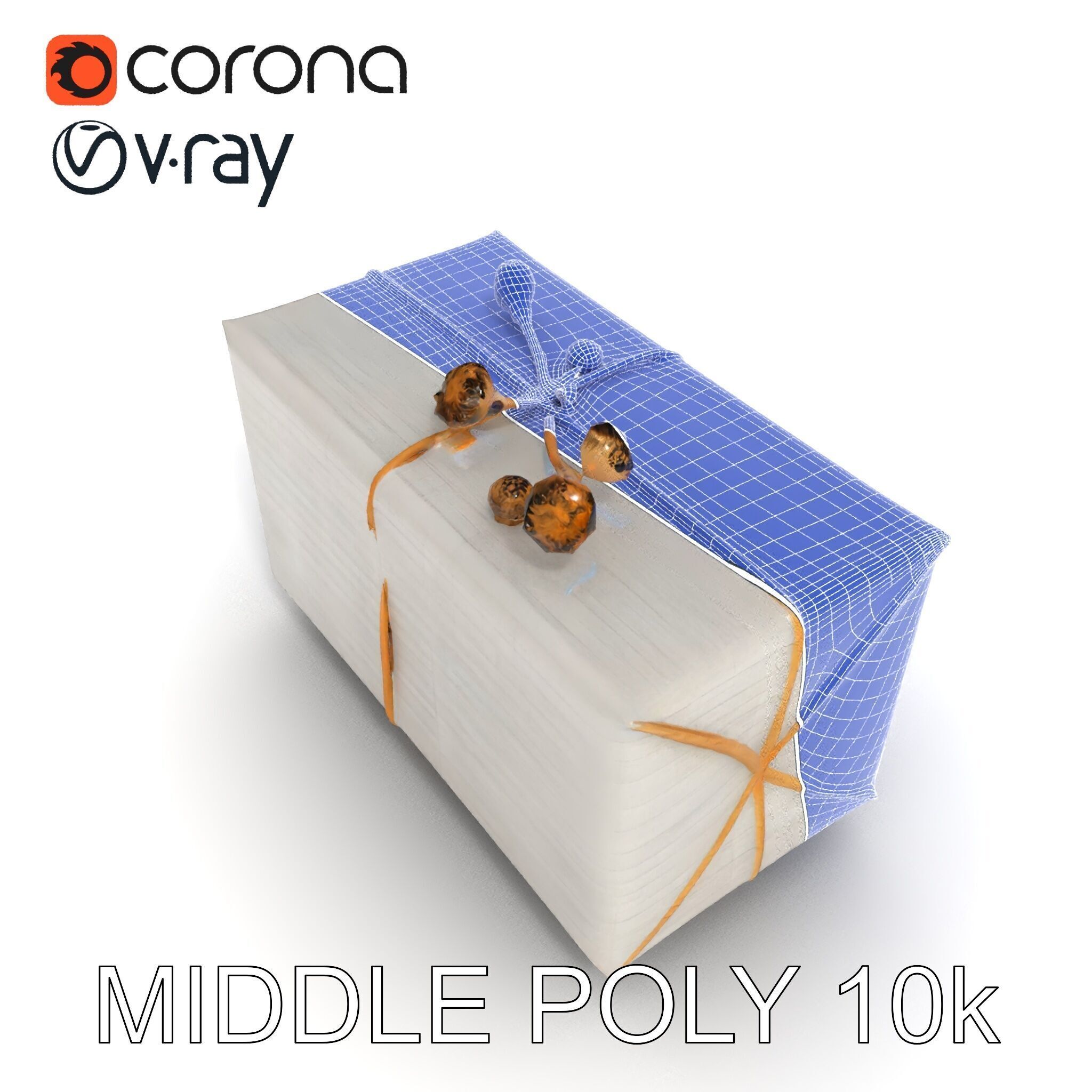 Elegant Gift Box Model Pack with Detailed Decoration Low-poly 3D model_25