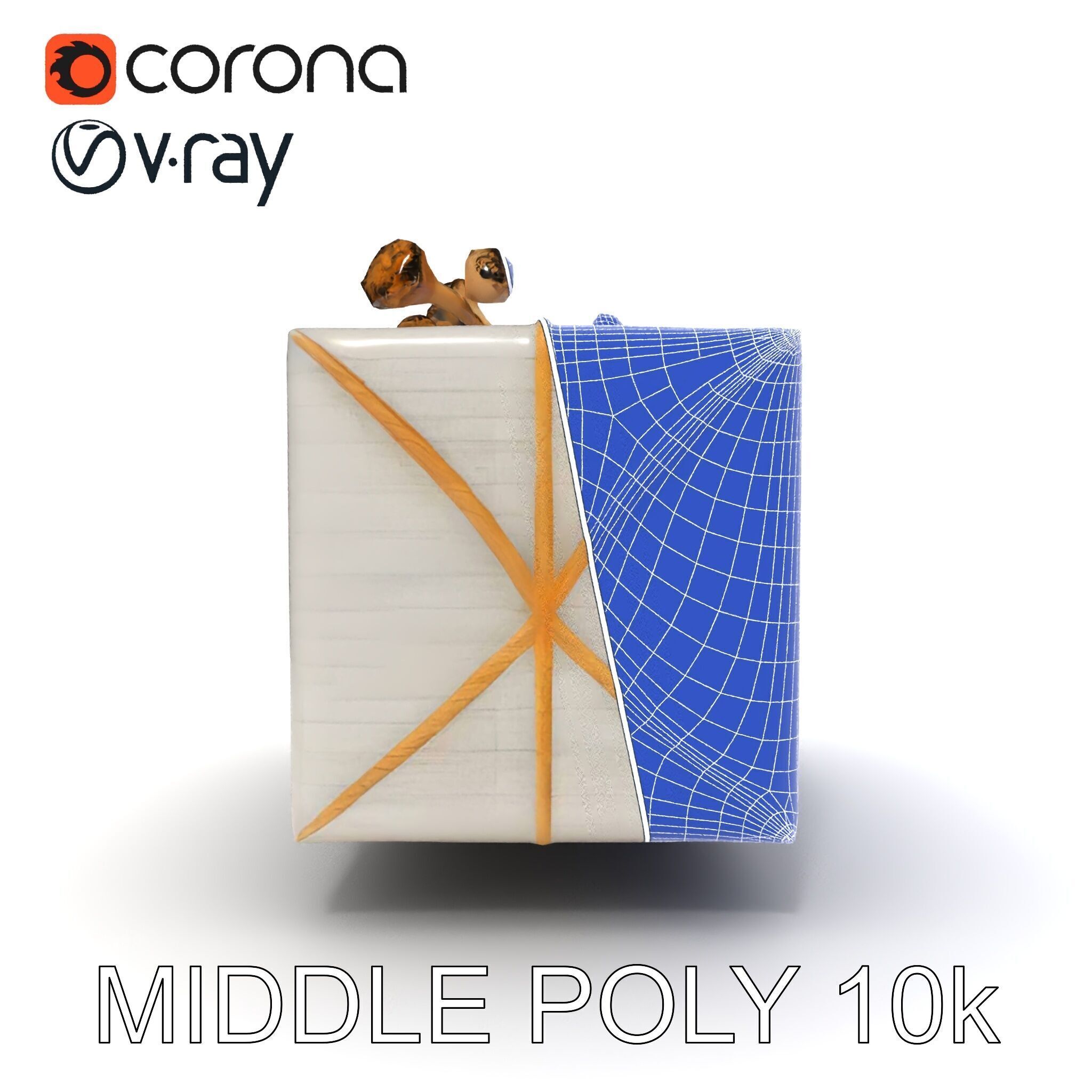 Elegant Gift Box Model Pack with Detailed Decoration Low-poly 3D model_19
