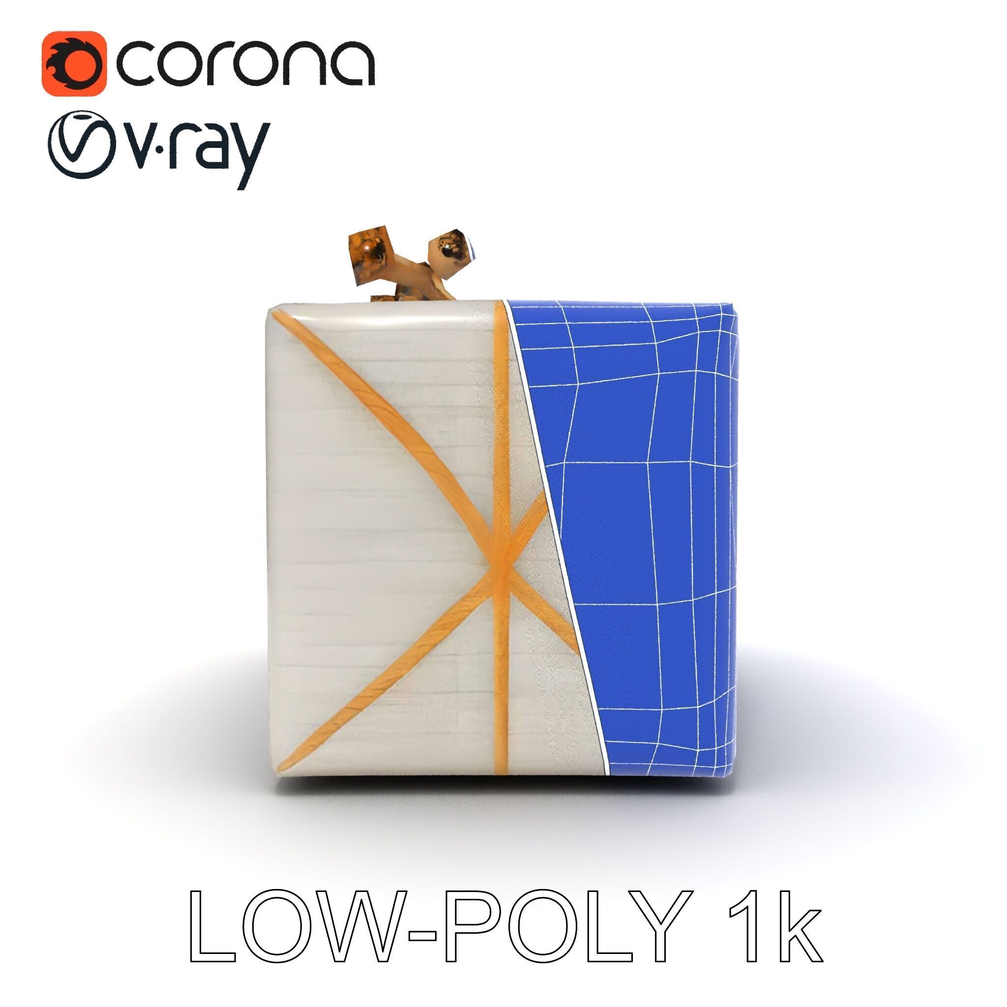 Elegant Gift Box Model Pack with Detailed Decoration Low-poly 3D model_13