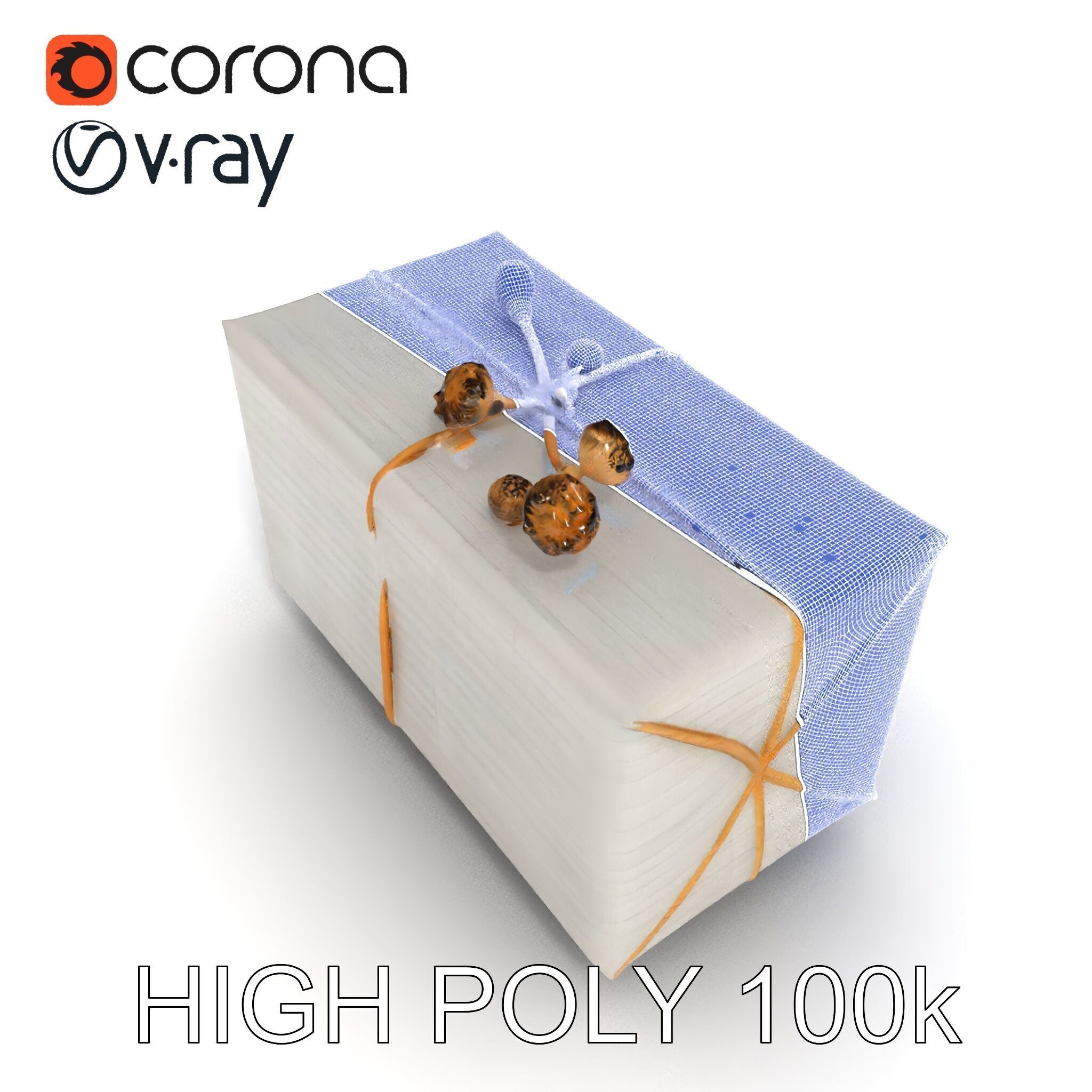 Elegant Gift Box Model Pack with Detailed Decoration Low-poly 3D model_35