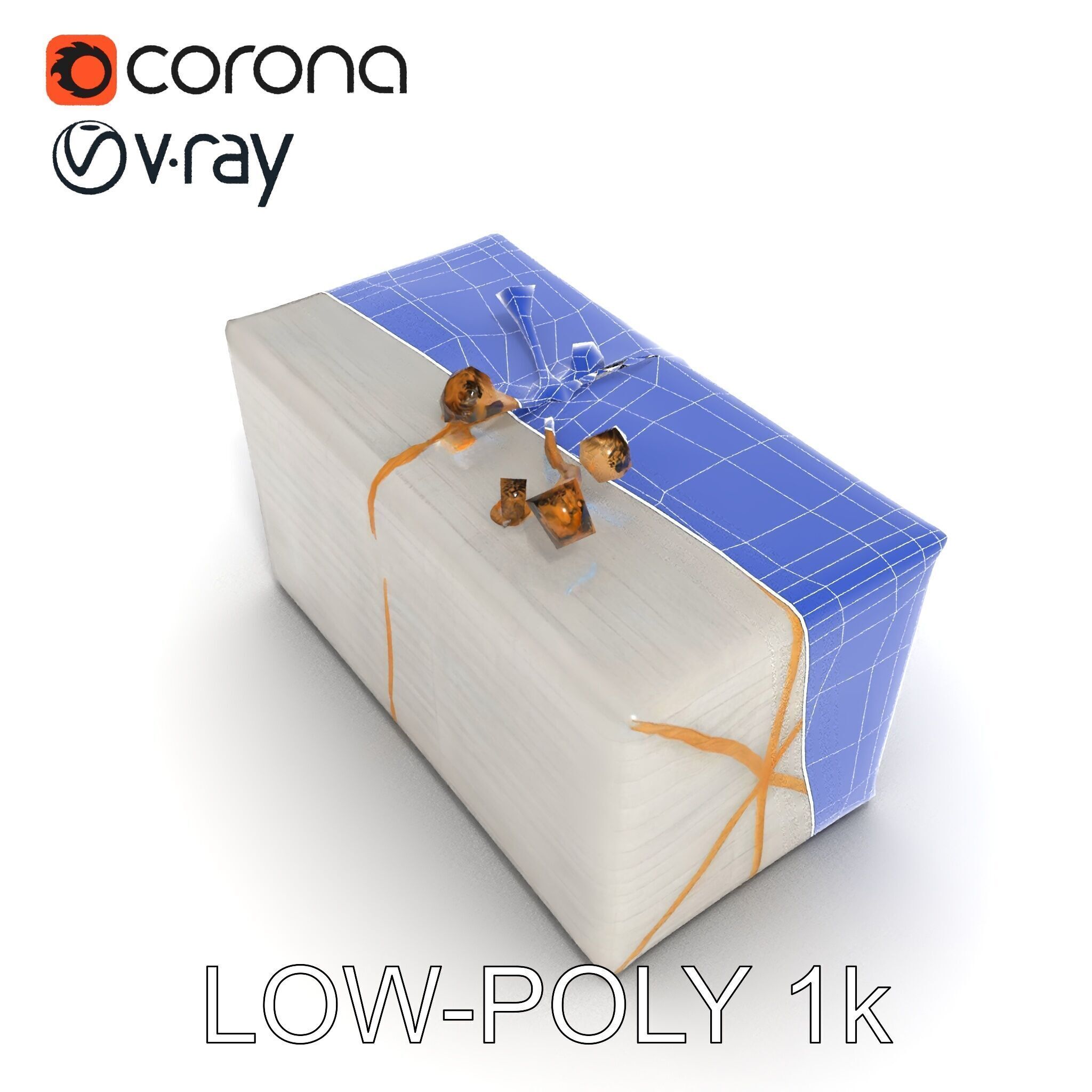 Elegant Gift Box Model Pack with Detailed Decoration Low-poly 3D model_20