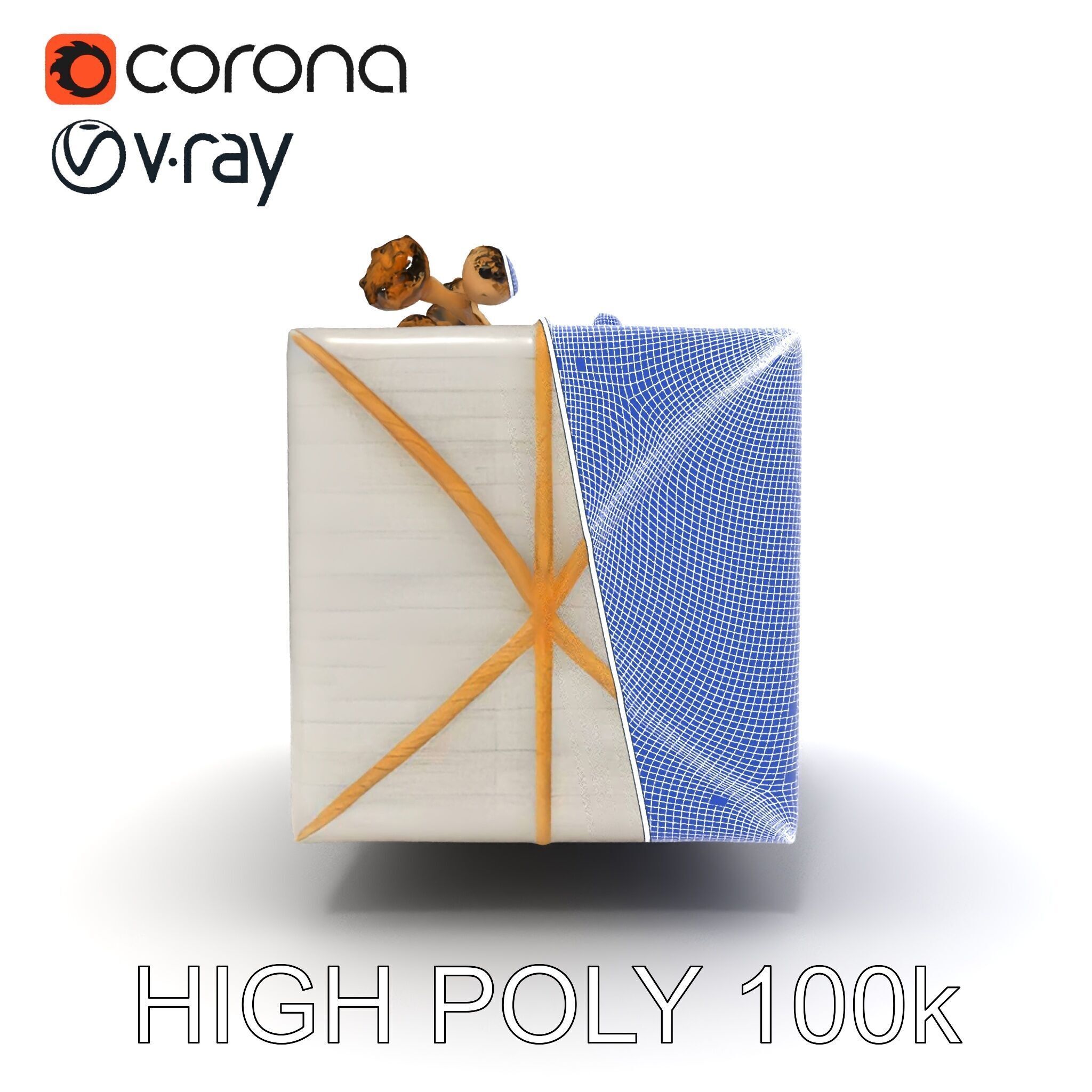 Elegant Gift Box Model Pack with Detailed Decoration Low-poly 3D model_24