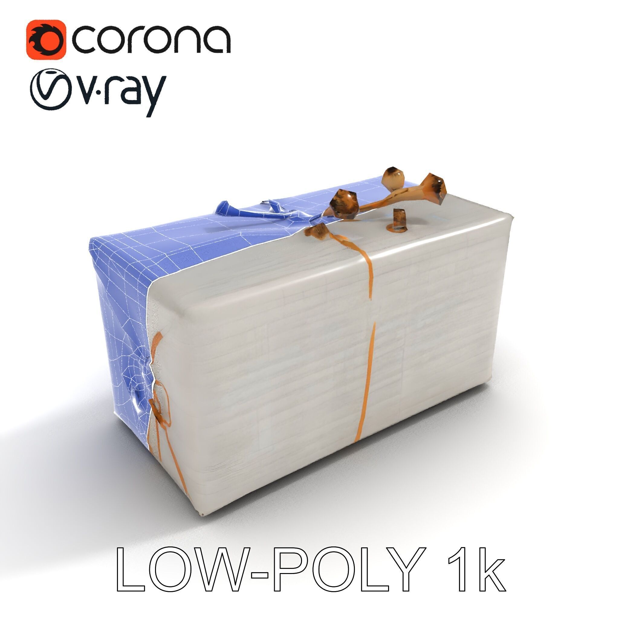 Elegant Gift Box Model Pack with Detailed Decoration Low-poly 3D model_26