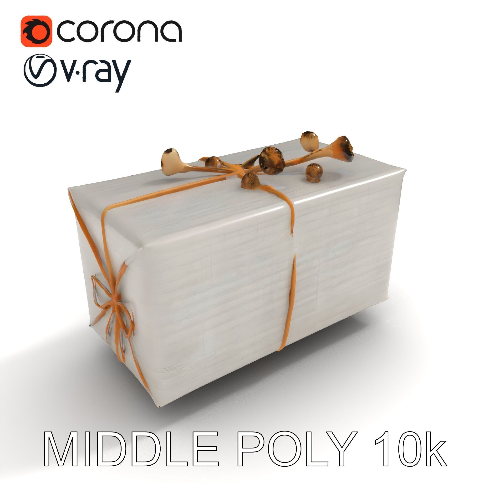 Elegant Gift Box Model Pack with Detailed Decoration Low-poly 3D model_30
