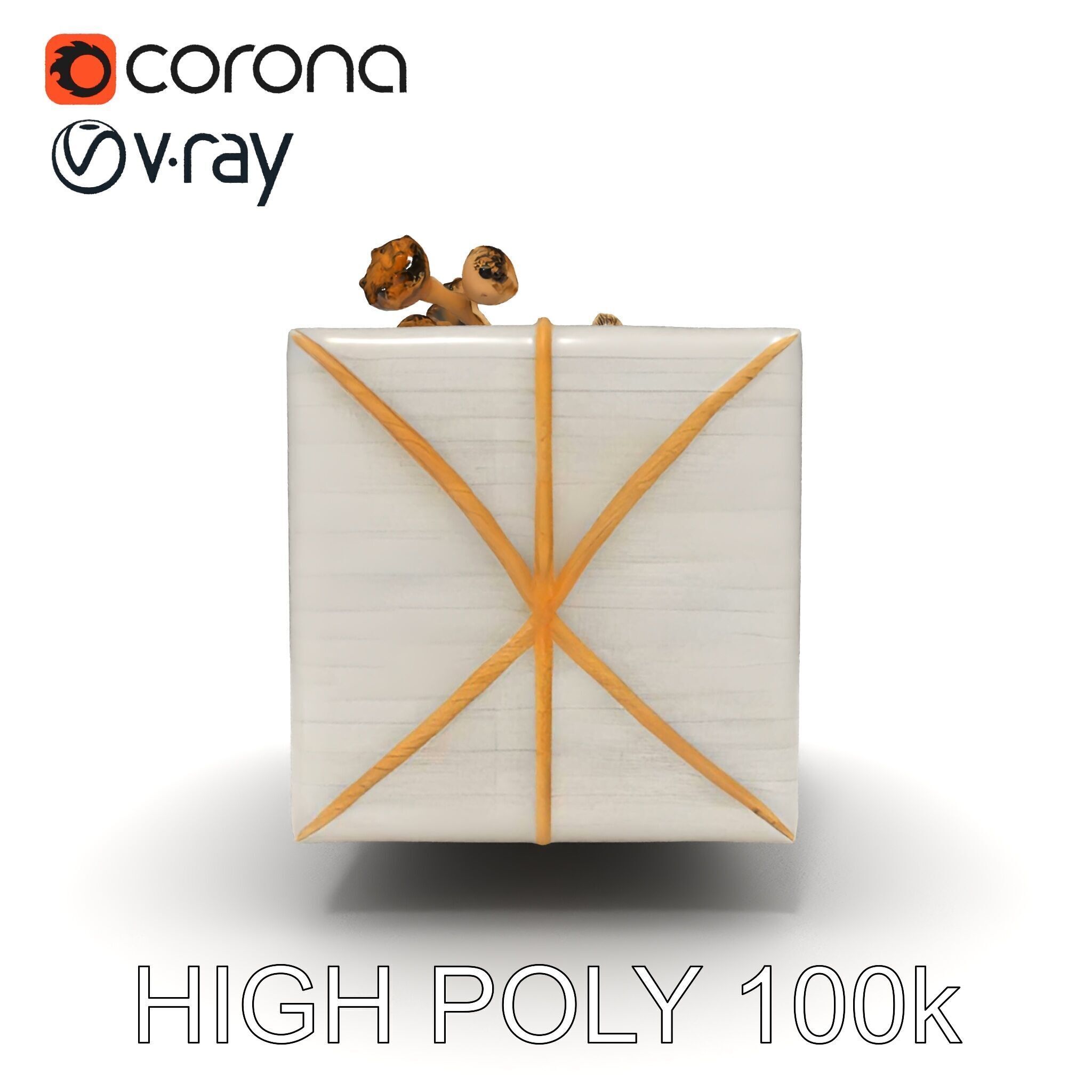 Elegant Gift Box Model Pack with Detailed Decoration Low-poly 3D model_8