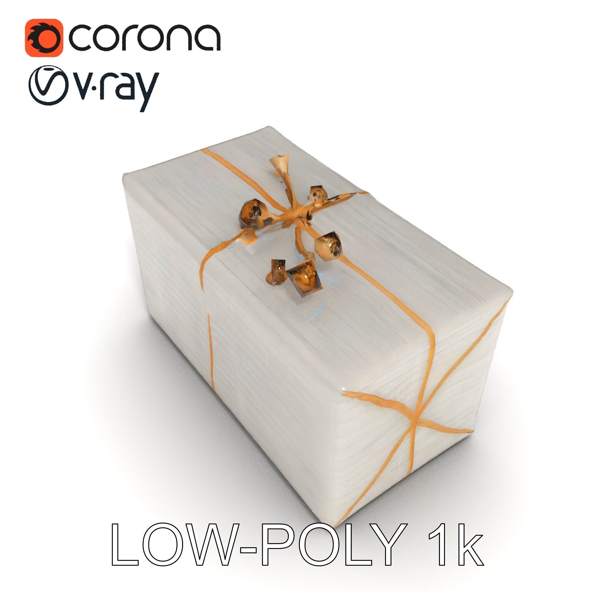 Elegant Gift Box Model Pack with Detailed Decoration Low-poly 3D model_10