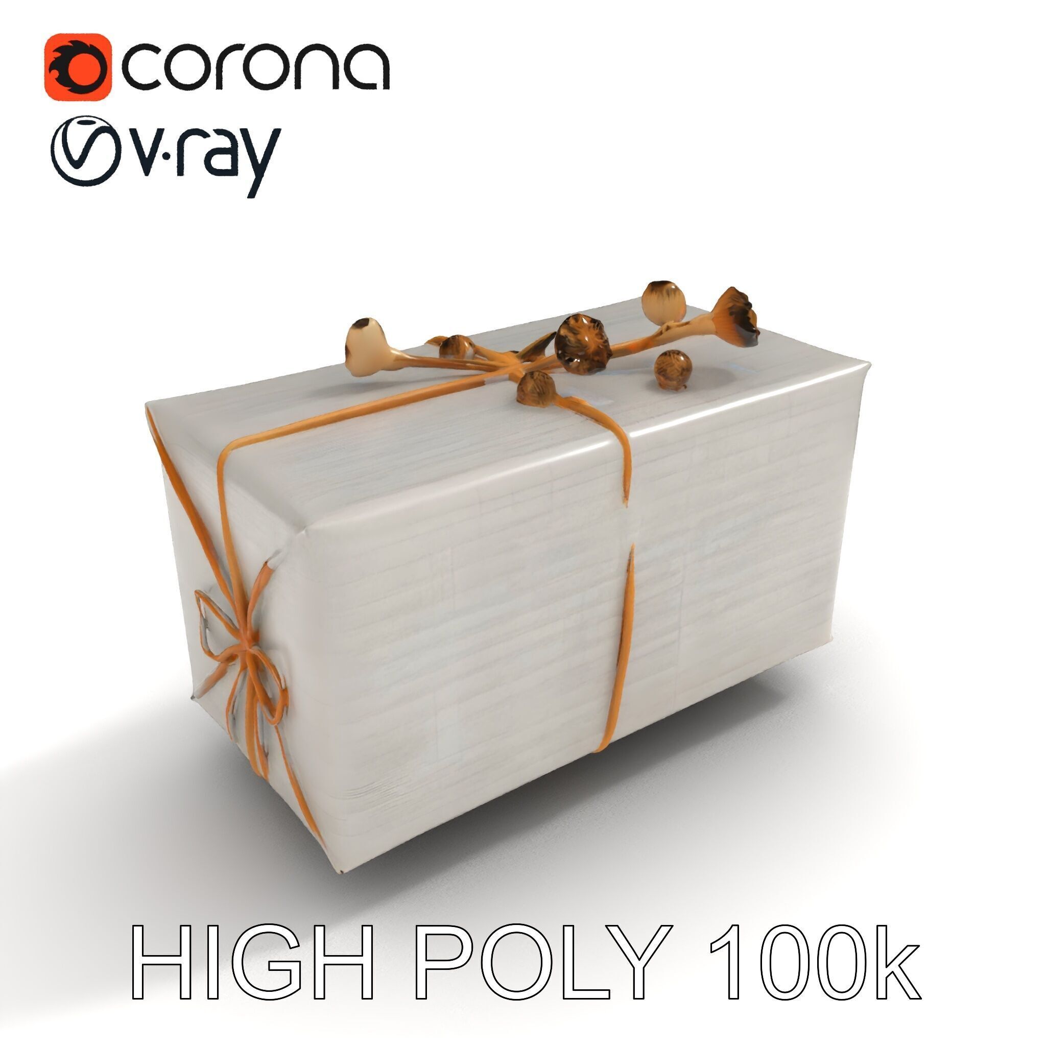 Elegant Gift Box Model Pack with Detailed Decoration Low-poly 3D model_11