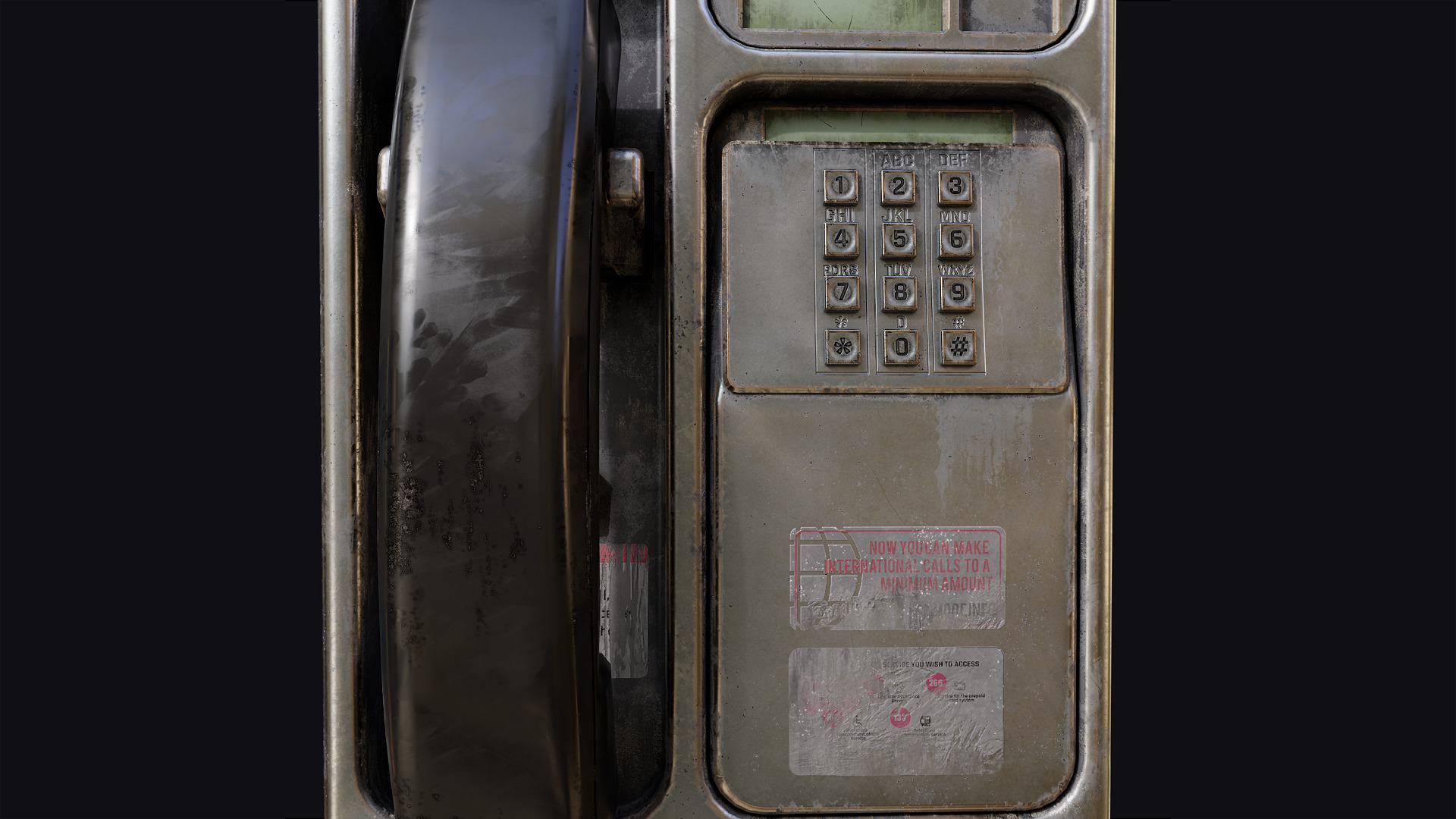 Realistic Payphone V2 Low-poly 3D model_6