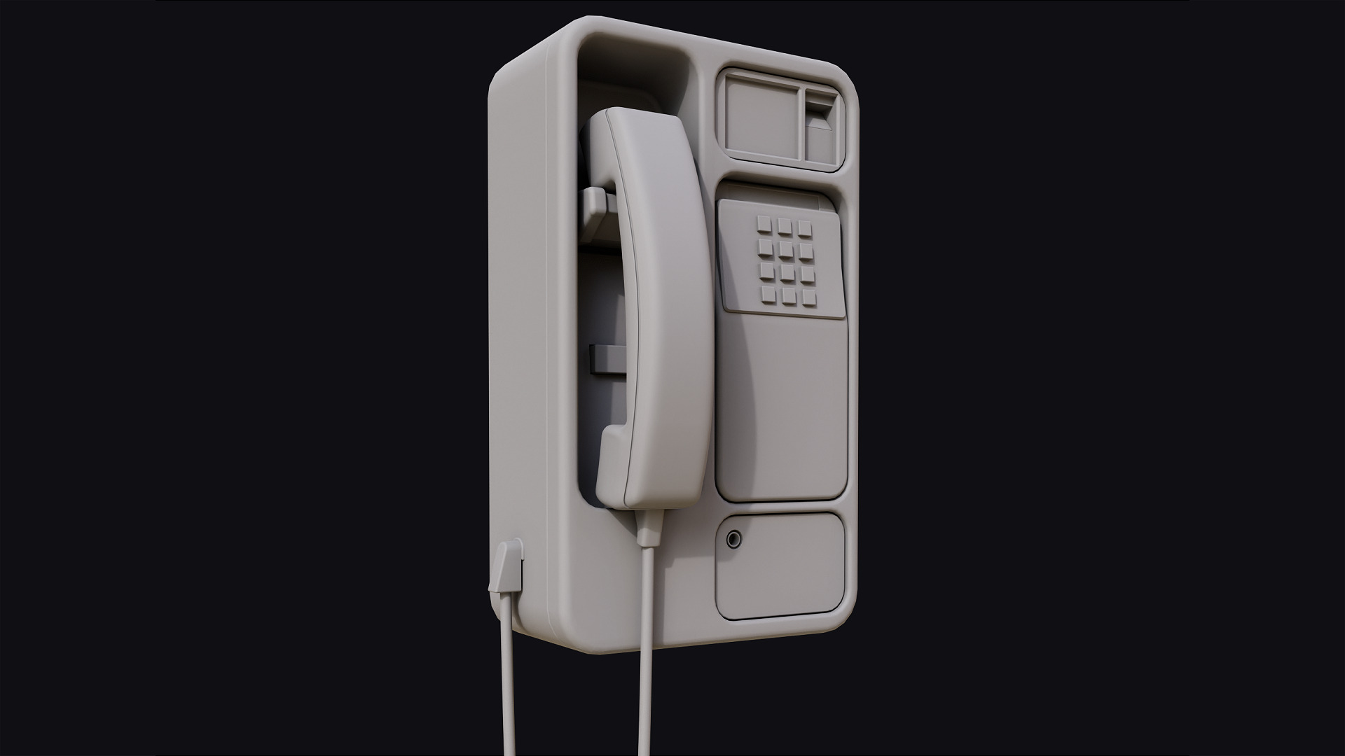 Realistic Payphone V2 Low-poly 3D model_9