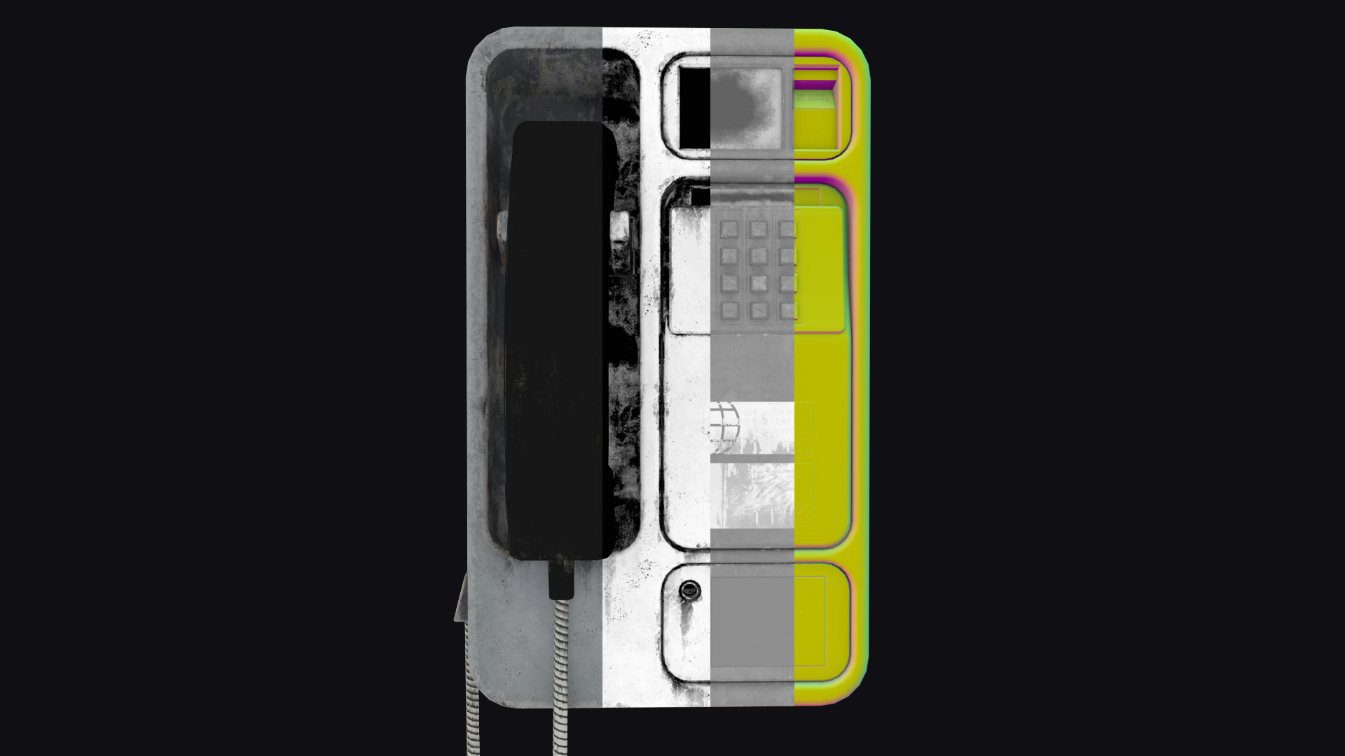 Realistic Payphone V2 Low-poly 3D model_7