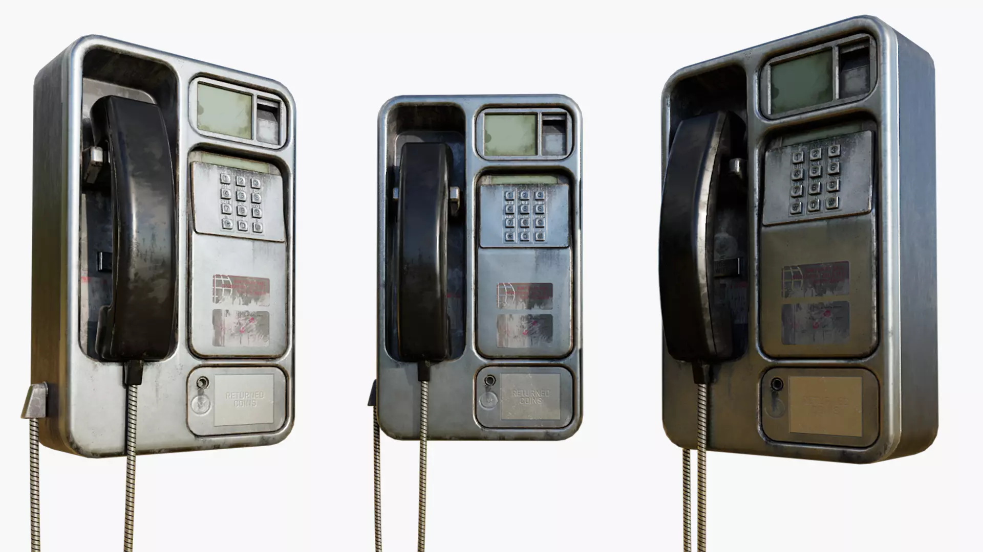 Realistic Payphone V2 Low-poly 3D model_0