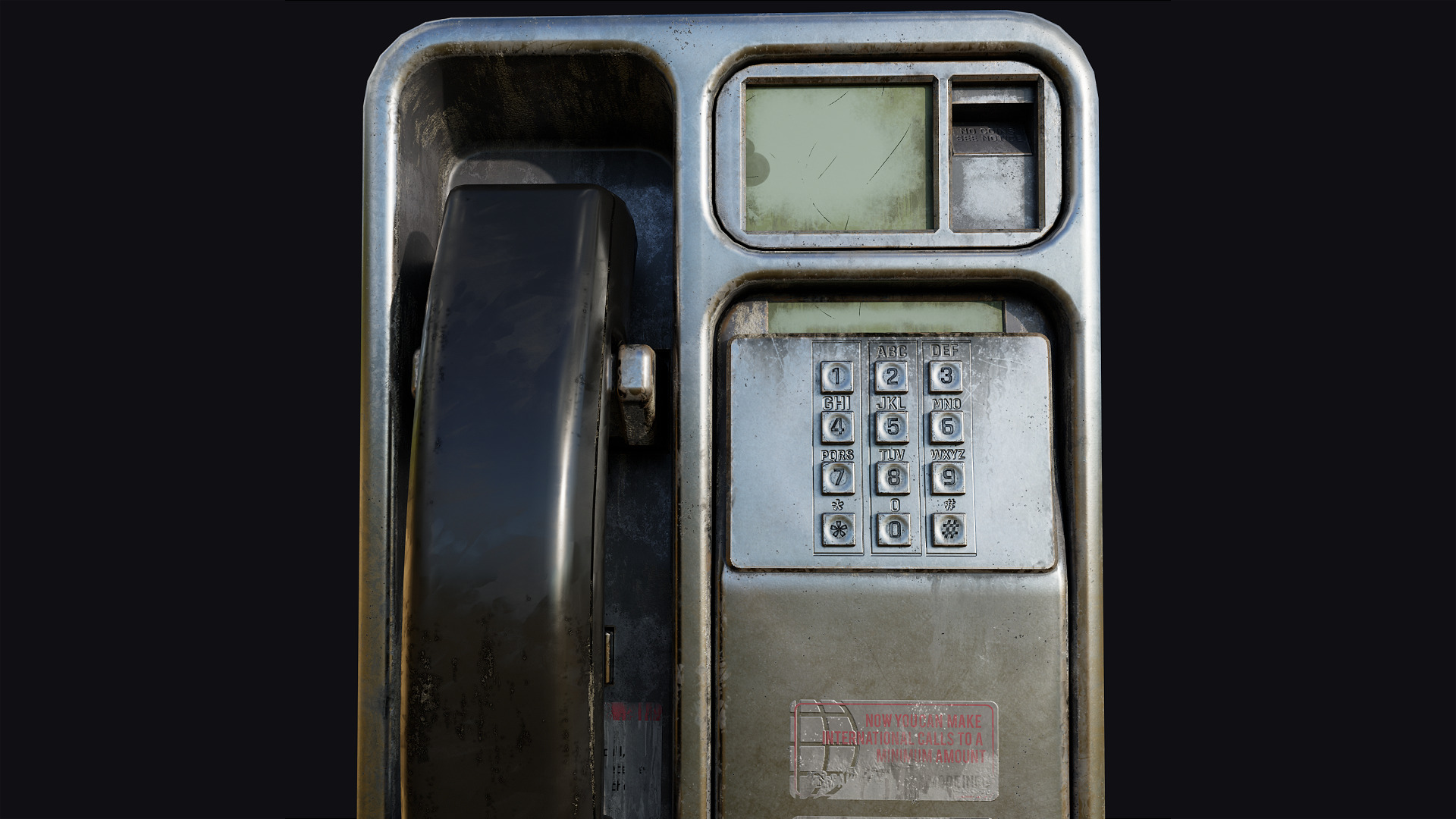 Realistic Payphone V2 Low-poly 3D model_5