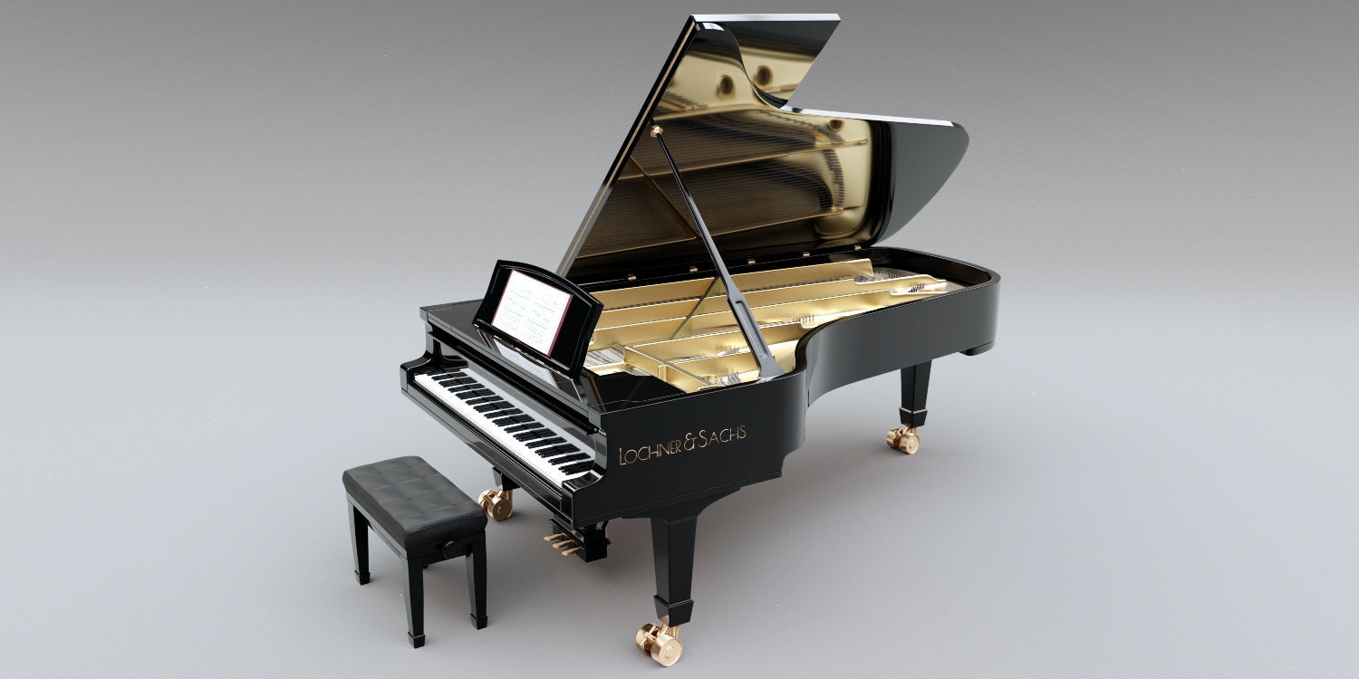 Grand Piano full detailed with Rig 3D model_1