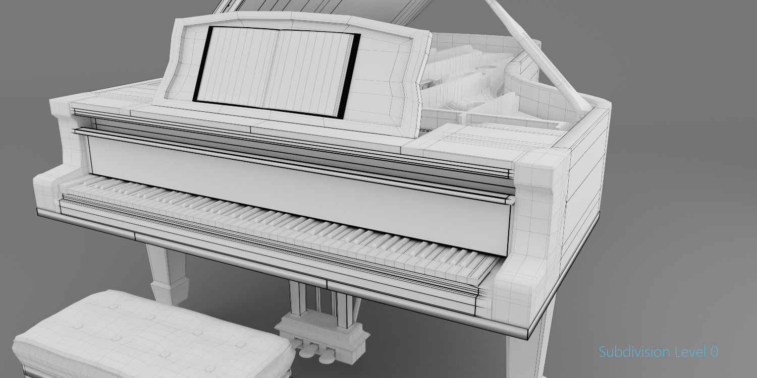 Grand Piano full detailed with Rig 3D model_5