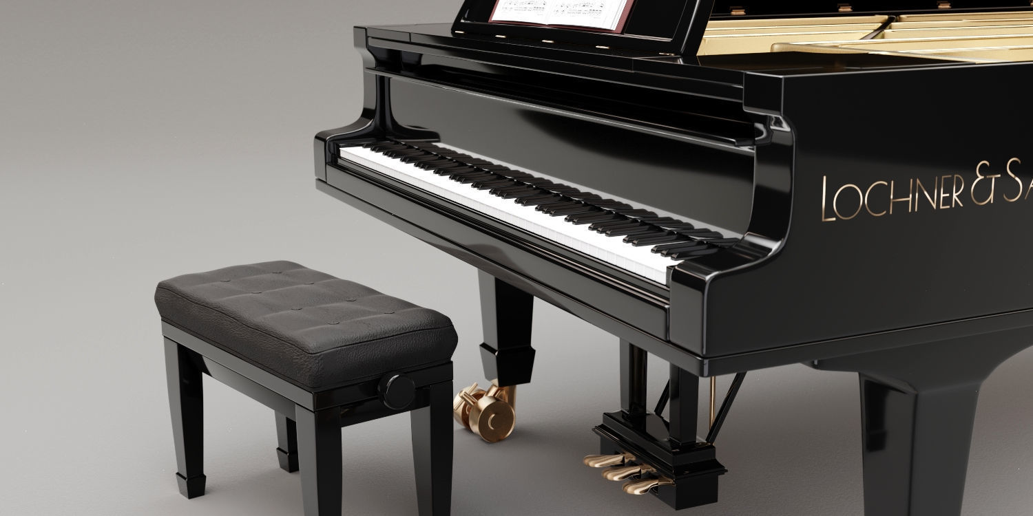Grand Piano full detailed with Rig 3D model_2