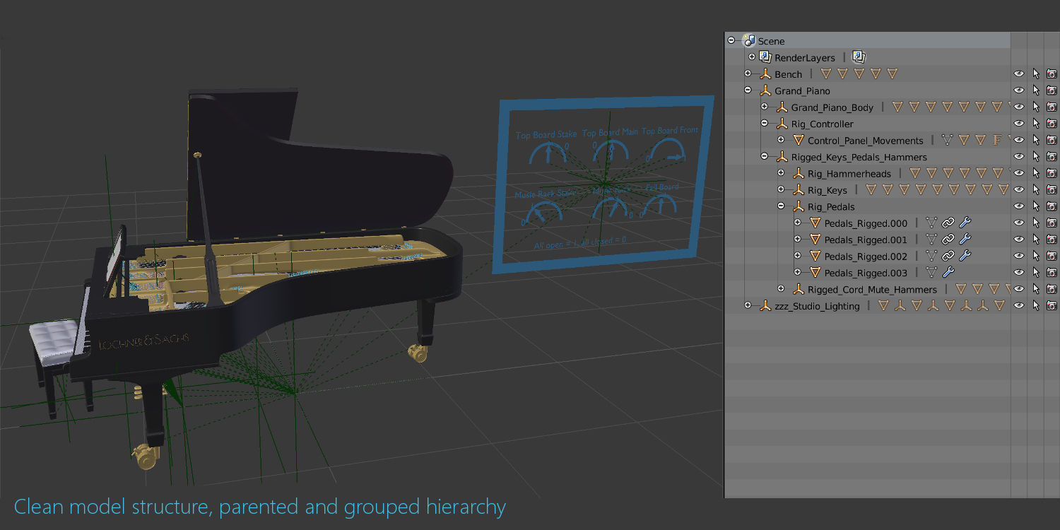 Grand Piano full detailed with Rig 3D model_7
