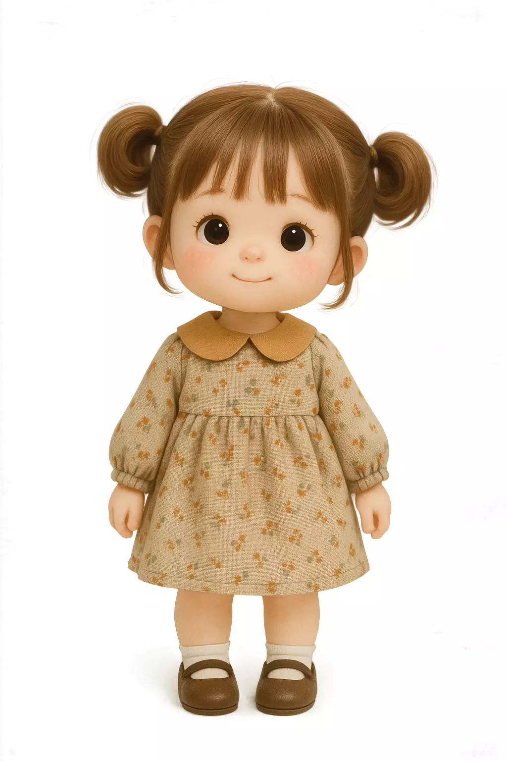 Adorable 3D Girl Doll - Ready-to-Use Blender File 3D model_0