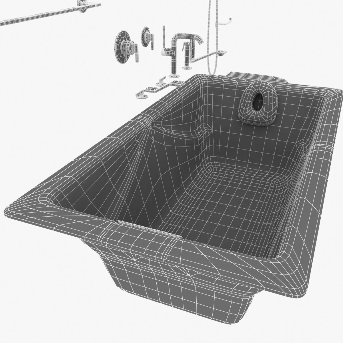 Waterworks plumbing fixtures  kohler bathtub  duravit toilet 3D model_12
