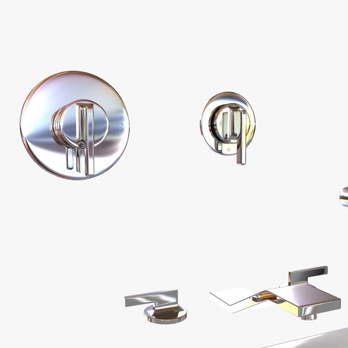 Waterworks plumbing fixtures  kohler bathtub  duravit toilet 3D model_5