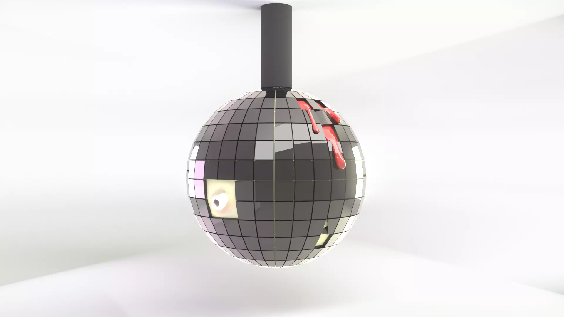 Horror disco ball Low-poly 3D model_0