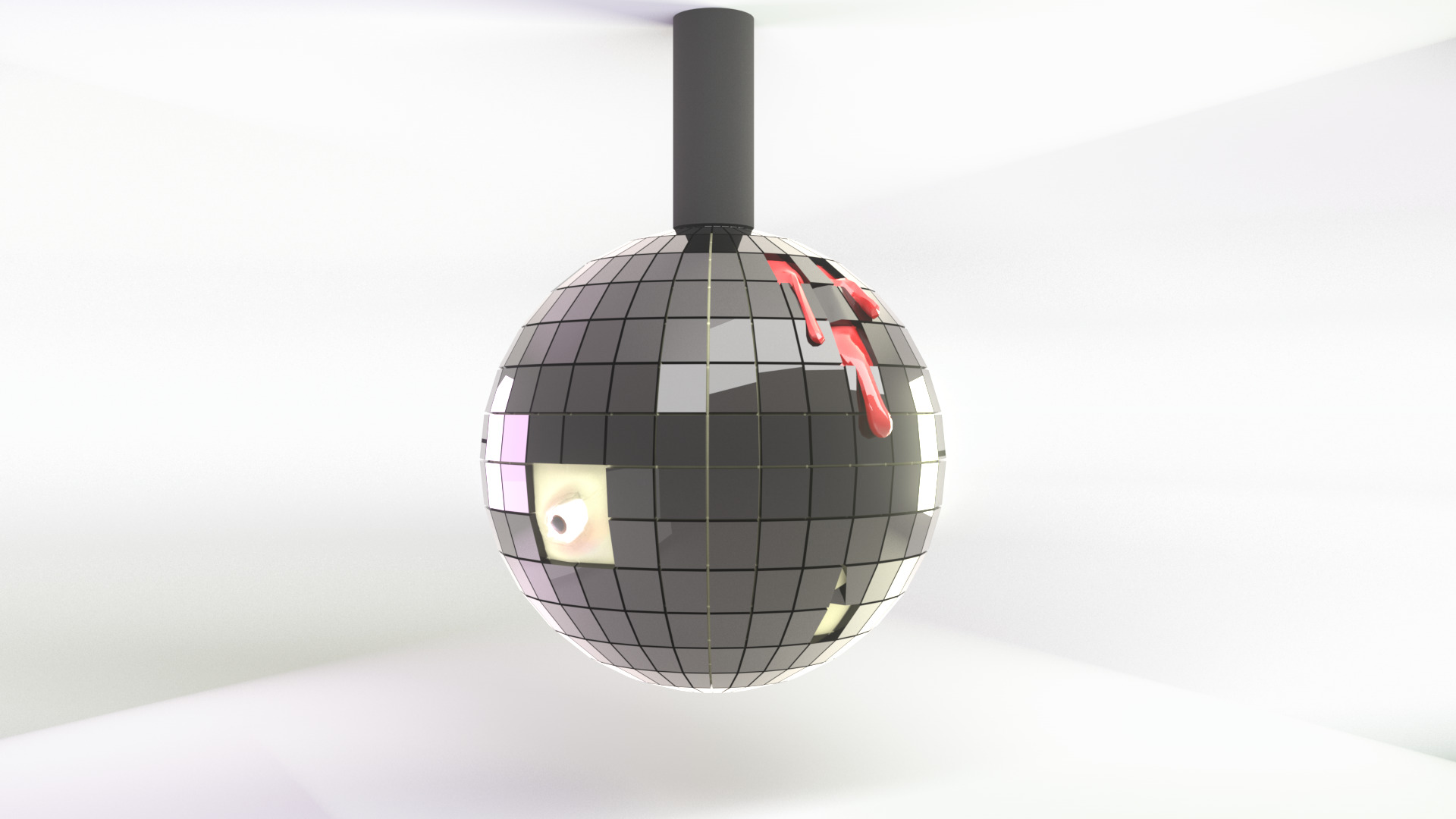 Horror disco ball Low-poly 3D model_5
