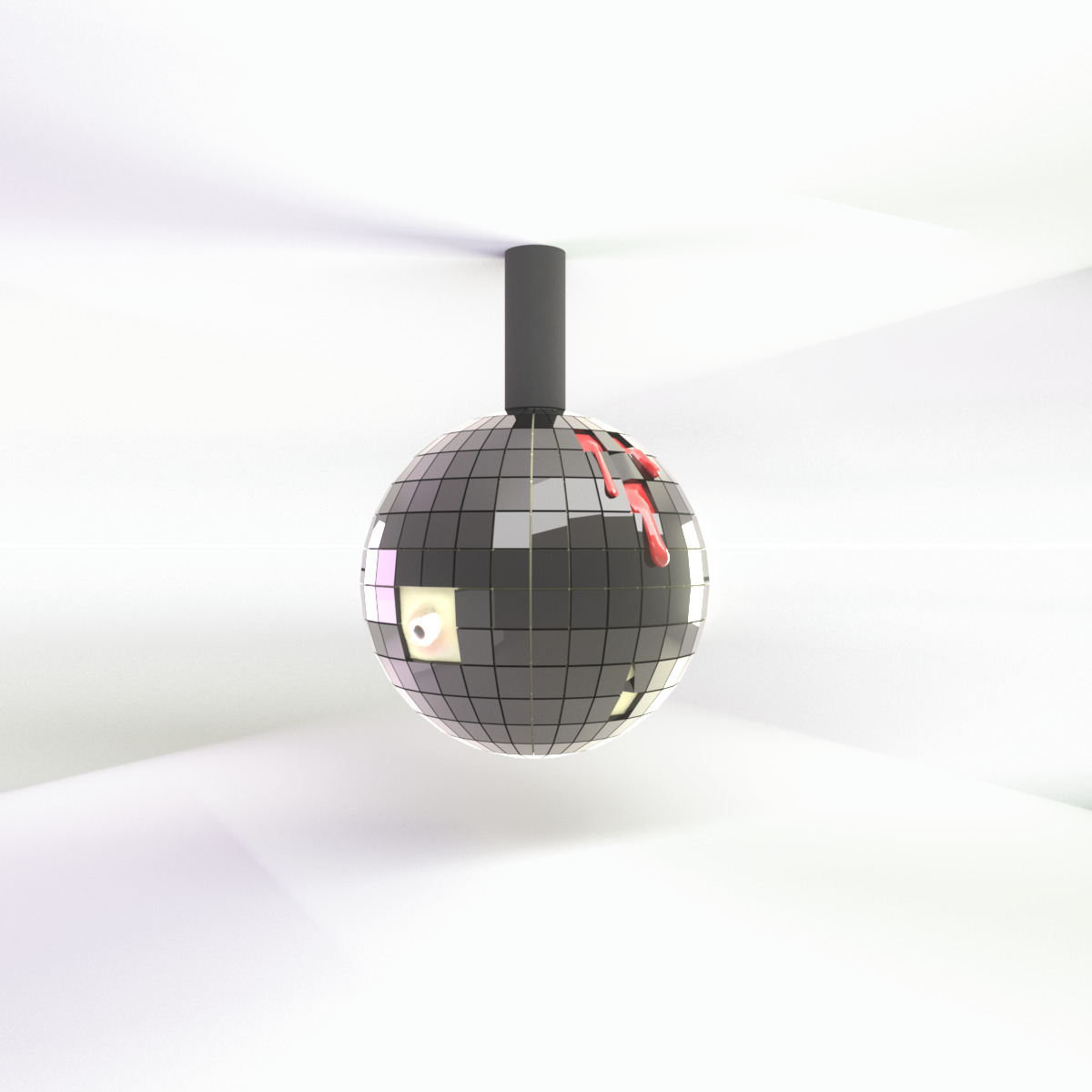 Horror disco ball Low-poly 3D model_4